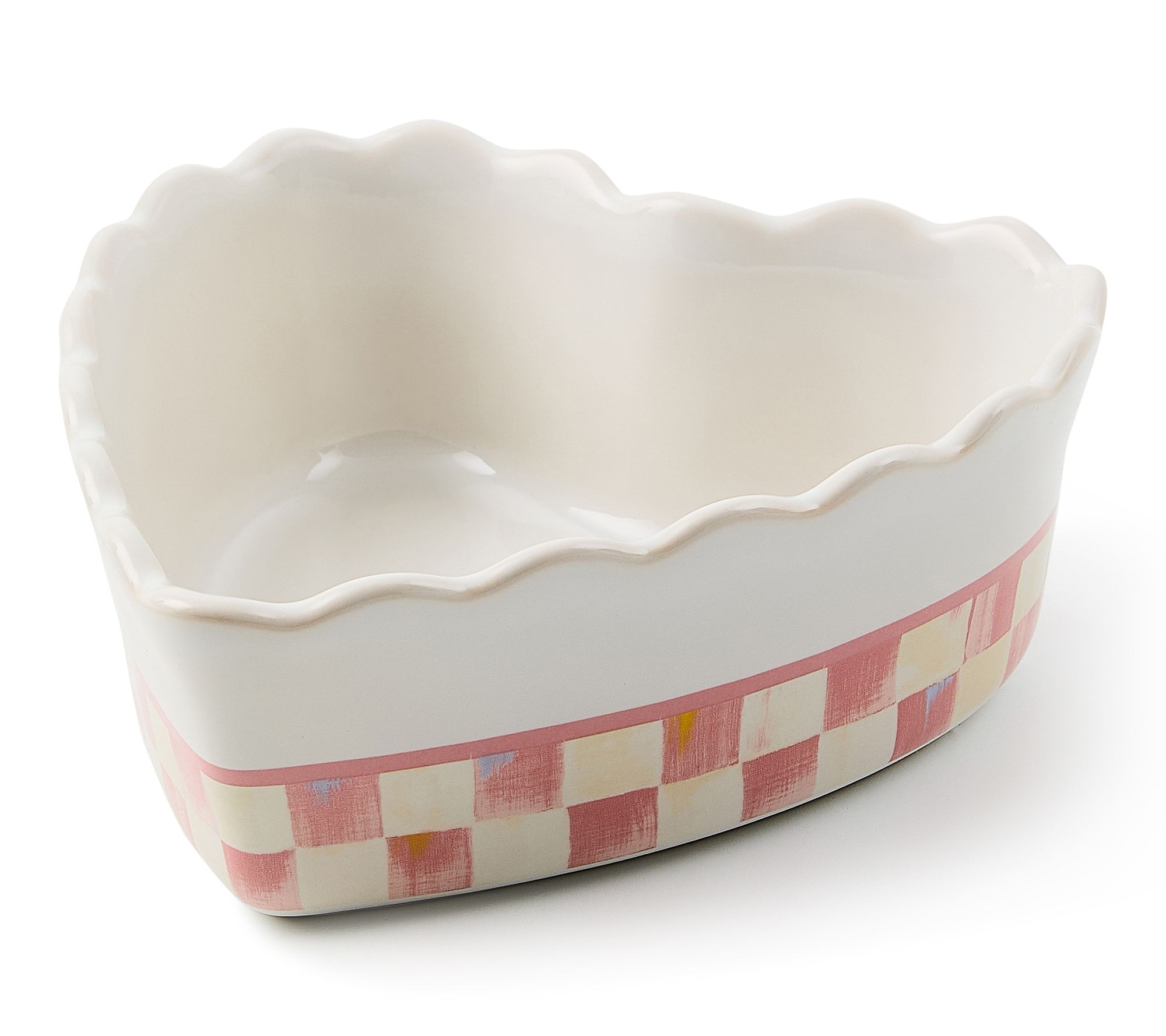 MacKenzie-Childs Rosy Check Everyday Small Heart Baker
