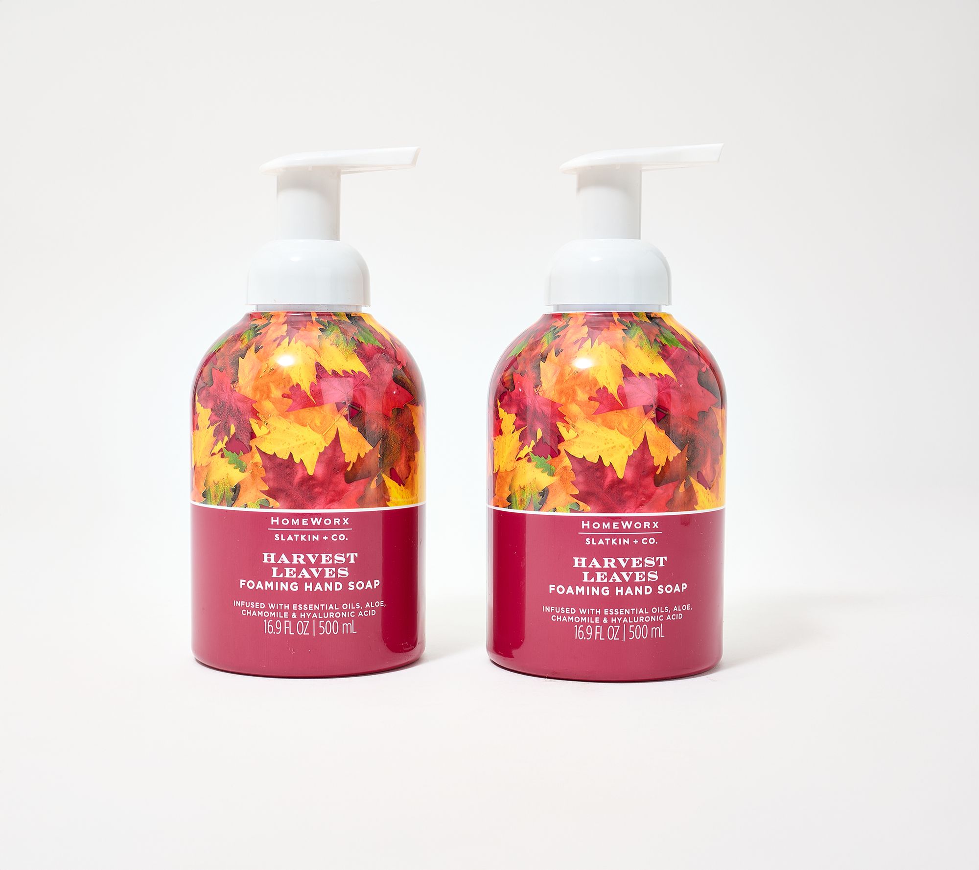 HomeWorx by Slatkin + Co. S/2 16.9oz Harvest Leaves Foam Hand Soap