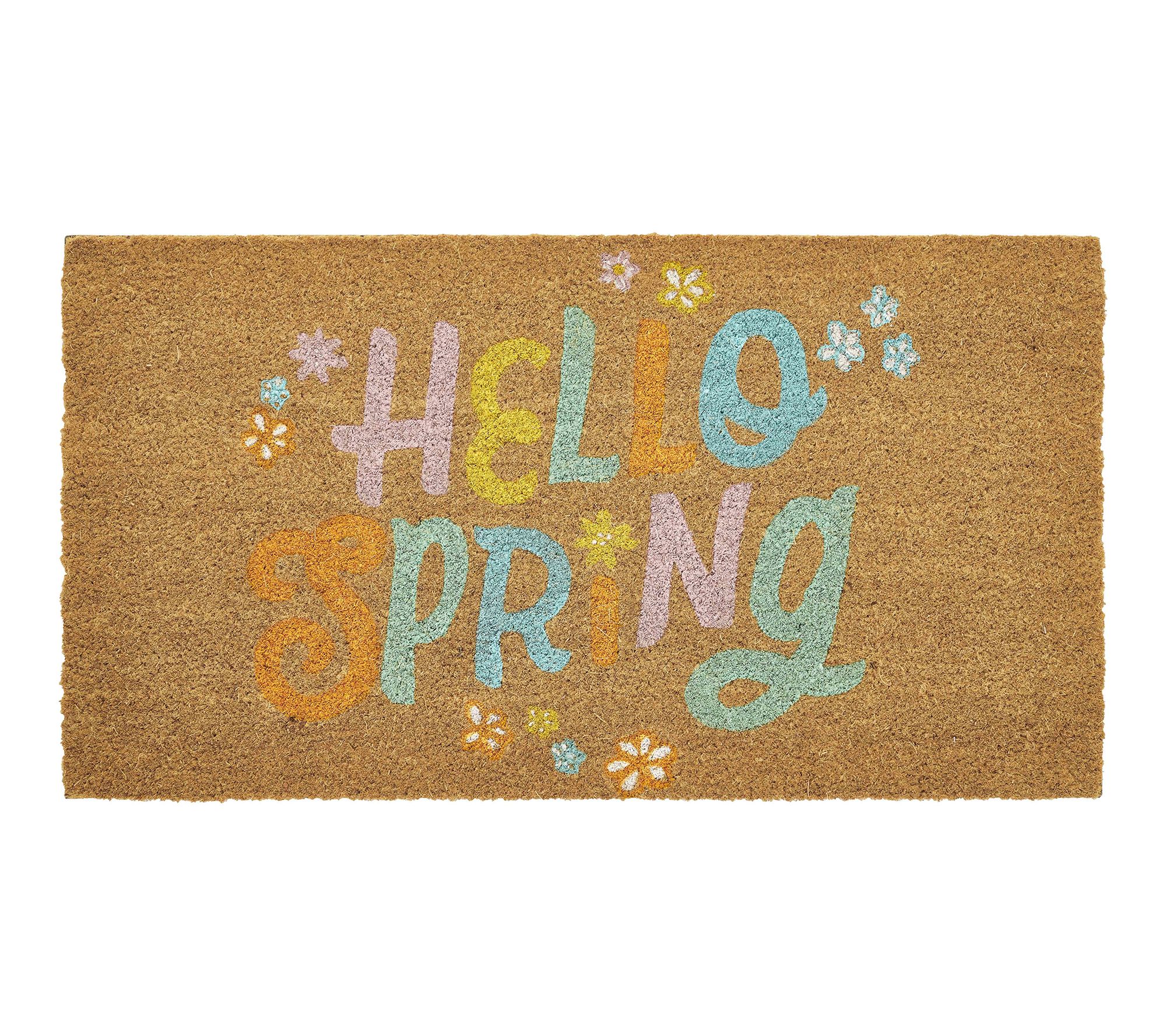 Hallmark Multi Hello Spring Outdoor Coir Doormat, 18" x 30"