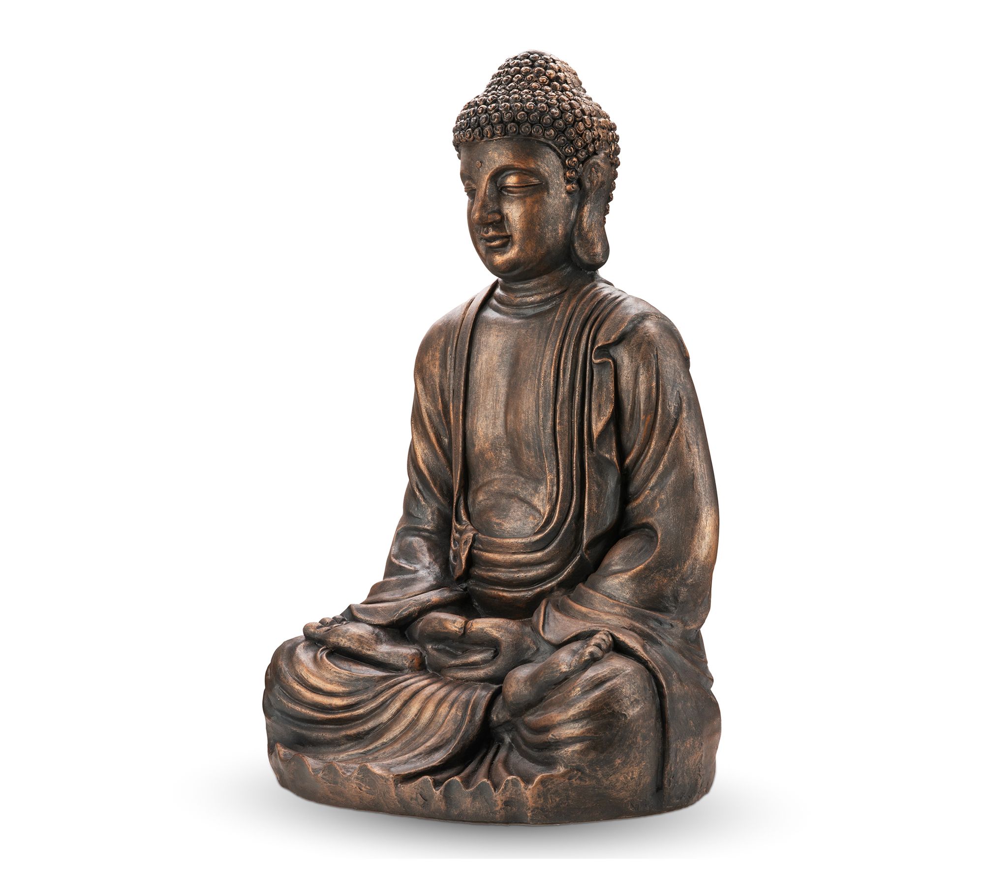Glitzhome 29.5"H Oversized MGO White MeditatingBuddha Statue