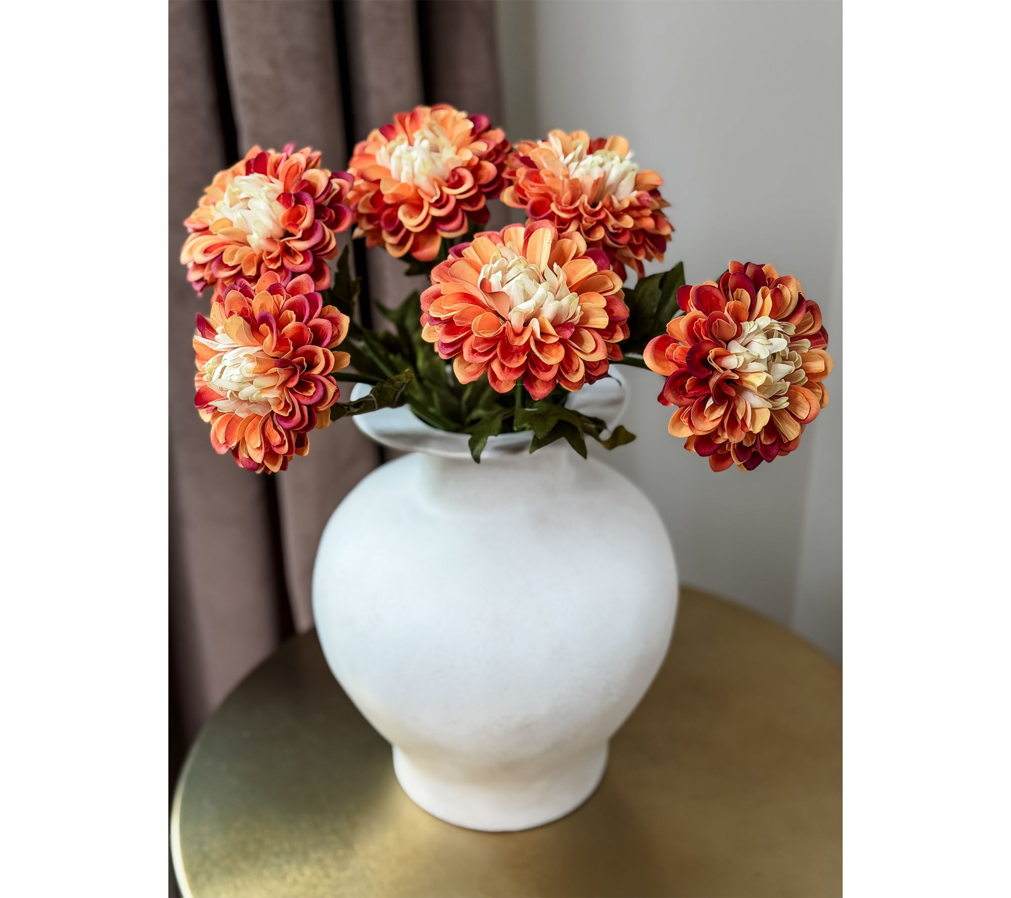 Simply Stunning Set of 6 Real Touch Dahlia Stems by Janine Graff