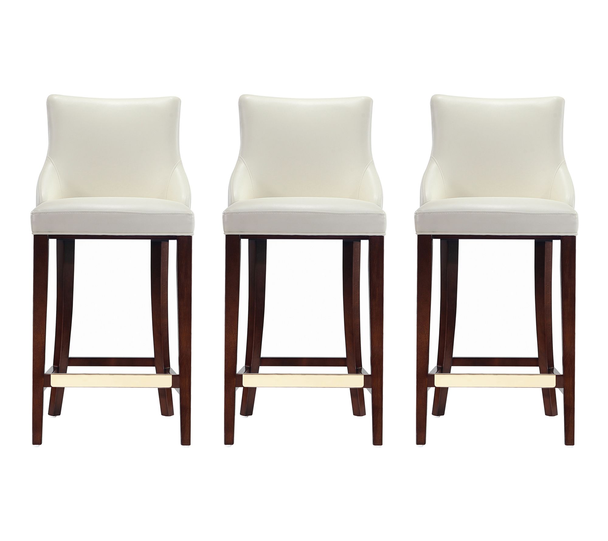 Manhattan Comfort Shubert Wood Upholstered Barstool - Set of 3
