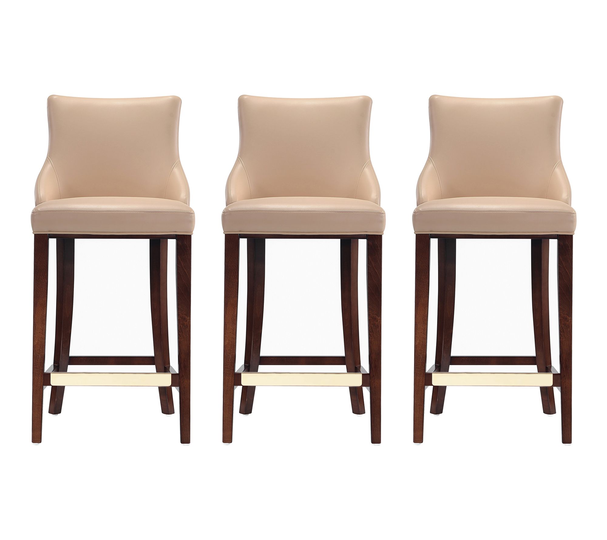 Manhattan Comfort Shubert Wood Upholstered Barstool - Set of 3