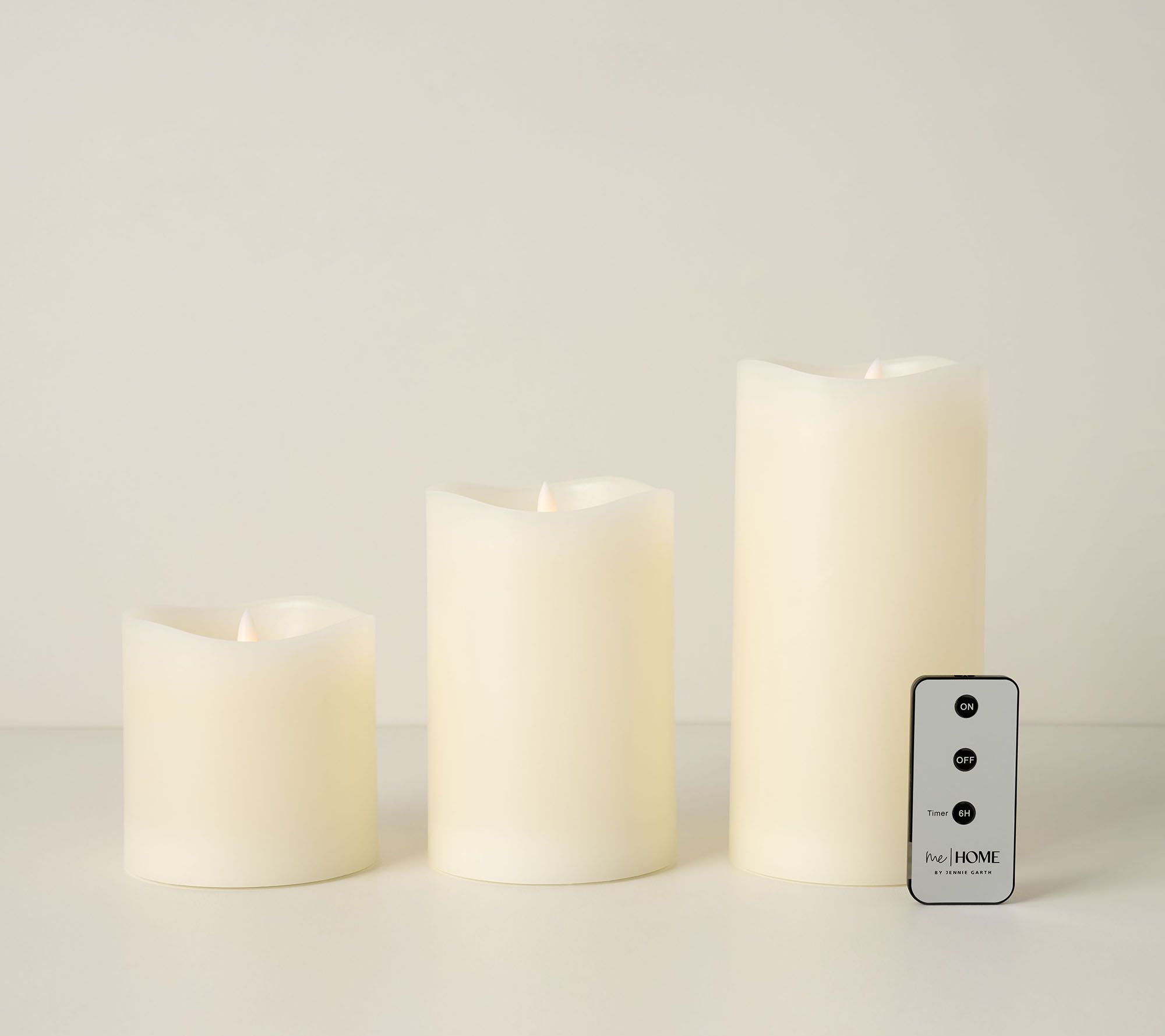 Me HOME by Jennie Garth S/3 Oversized Flameless Candles