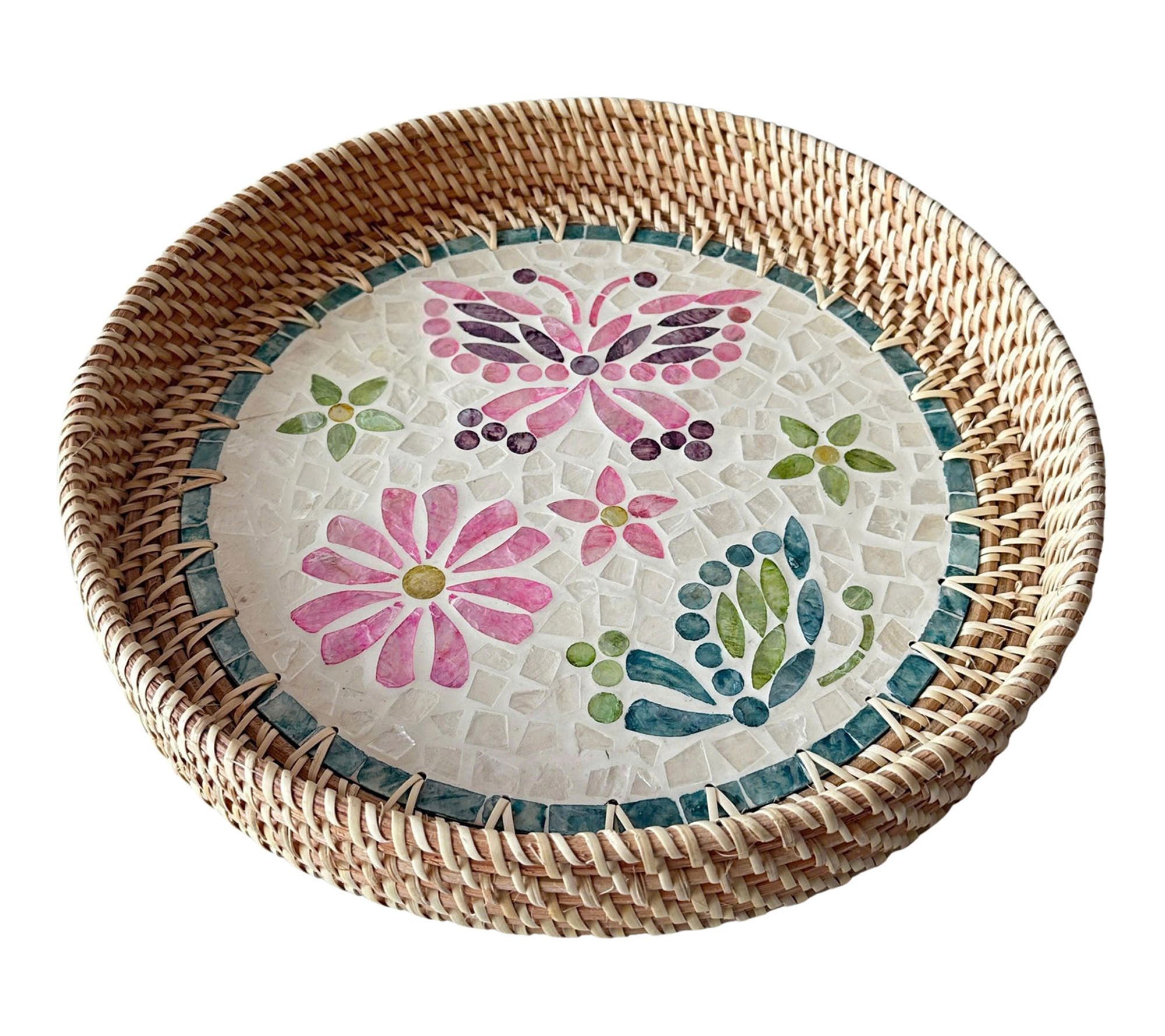 "As Is" Temp-tations Seasonal 13.8" Capiz Patterned Serving Tray