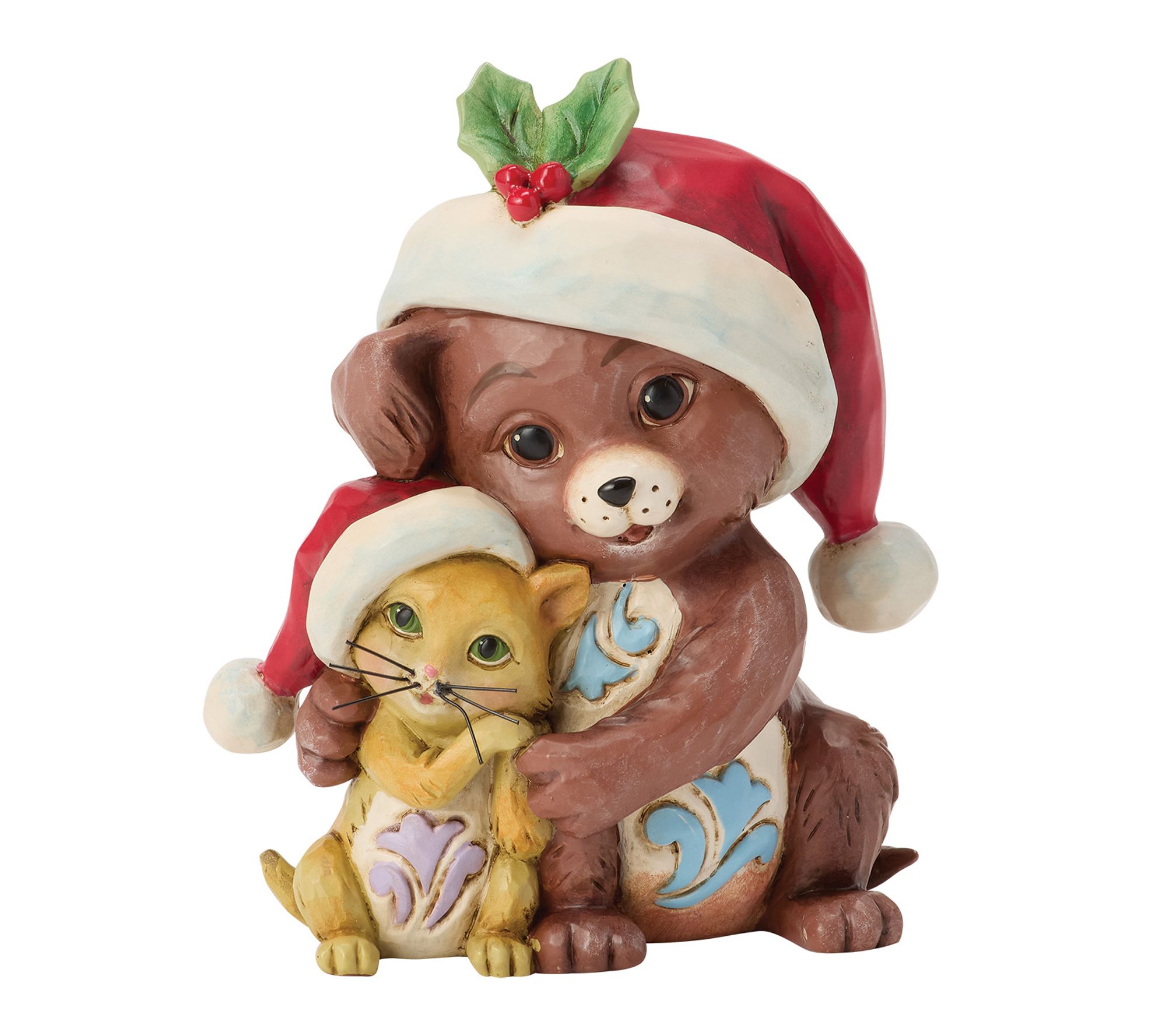Jim Shore Heartwood Creek Hugging Dog and Cat Mini Figurine 3"