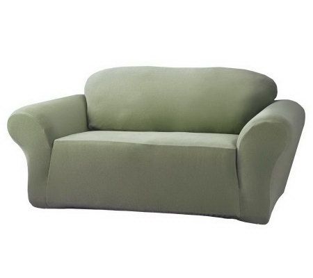 Sure Fit Stretch Pique Loveseat Furniture Cover - QVC.com