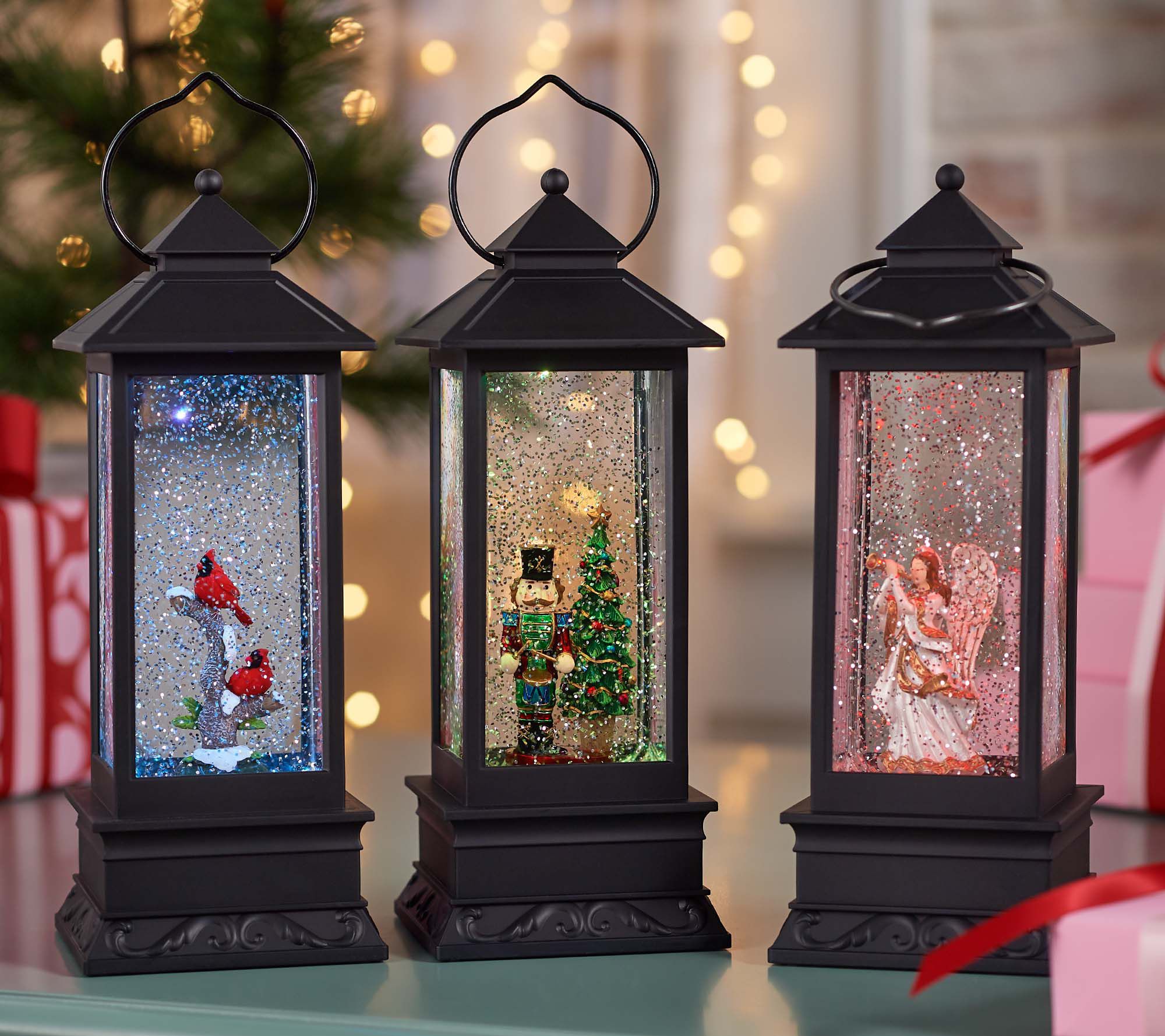 Illuminated Holiday Water Lantern with Timer by Lori Greiner
