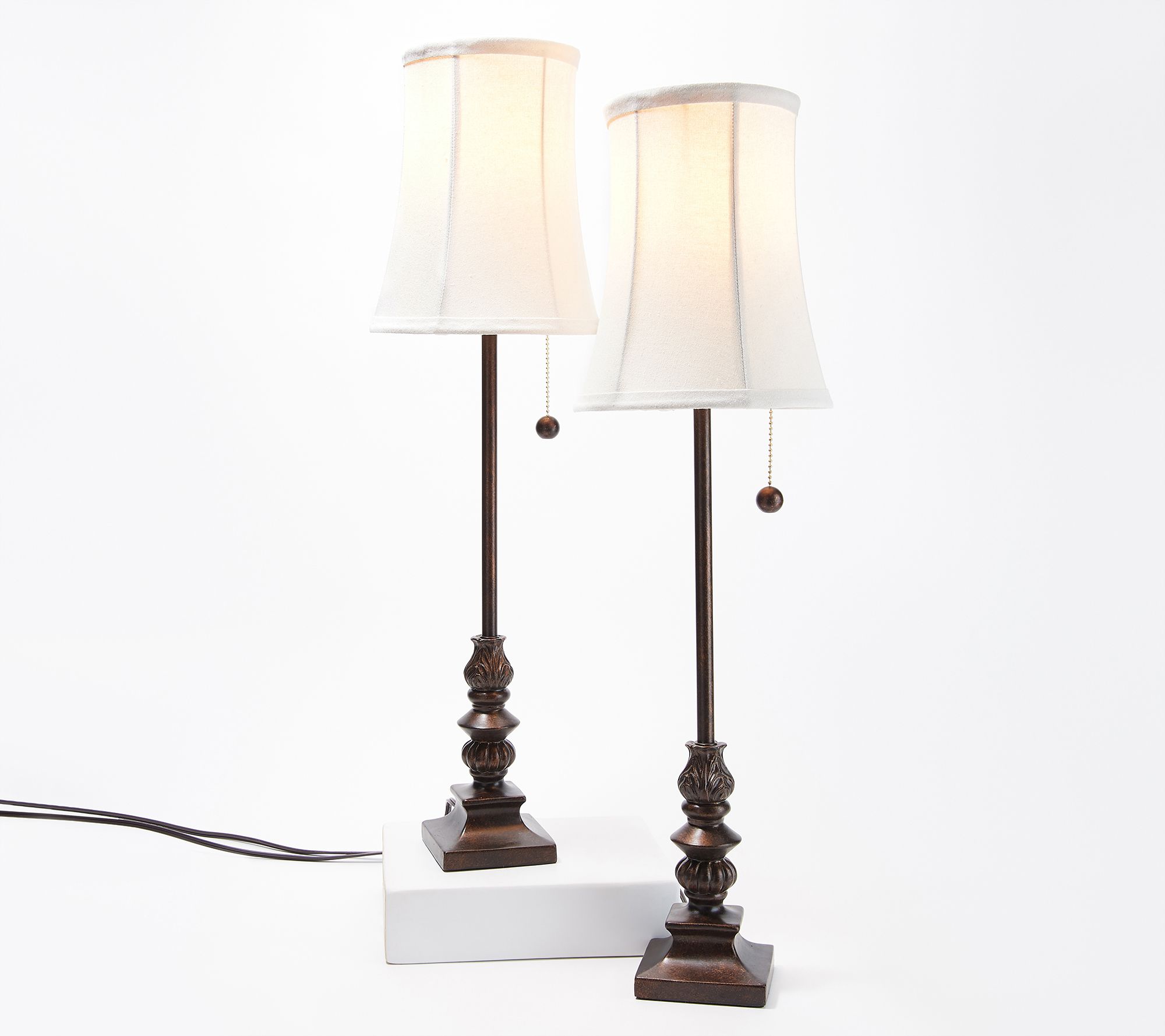 Antiqued Finish Buffet Accent Lamps 