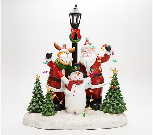 Kringle Express Lit Resin Holiday Characters with Scene