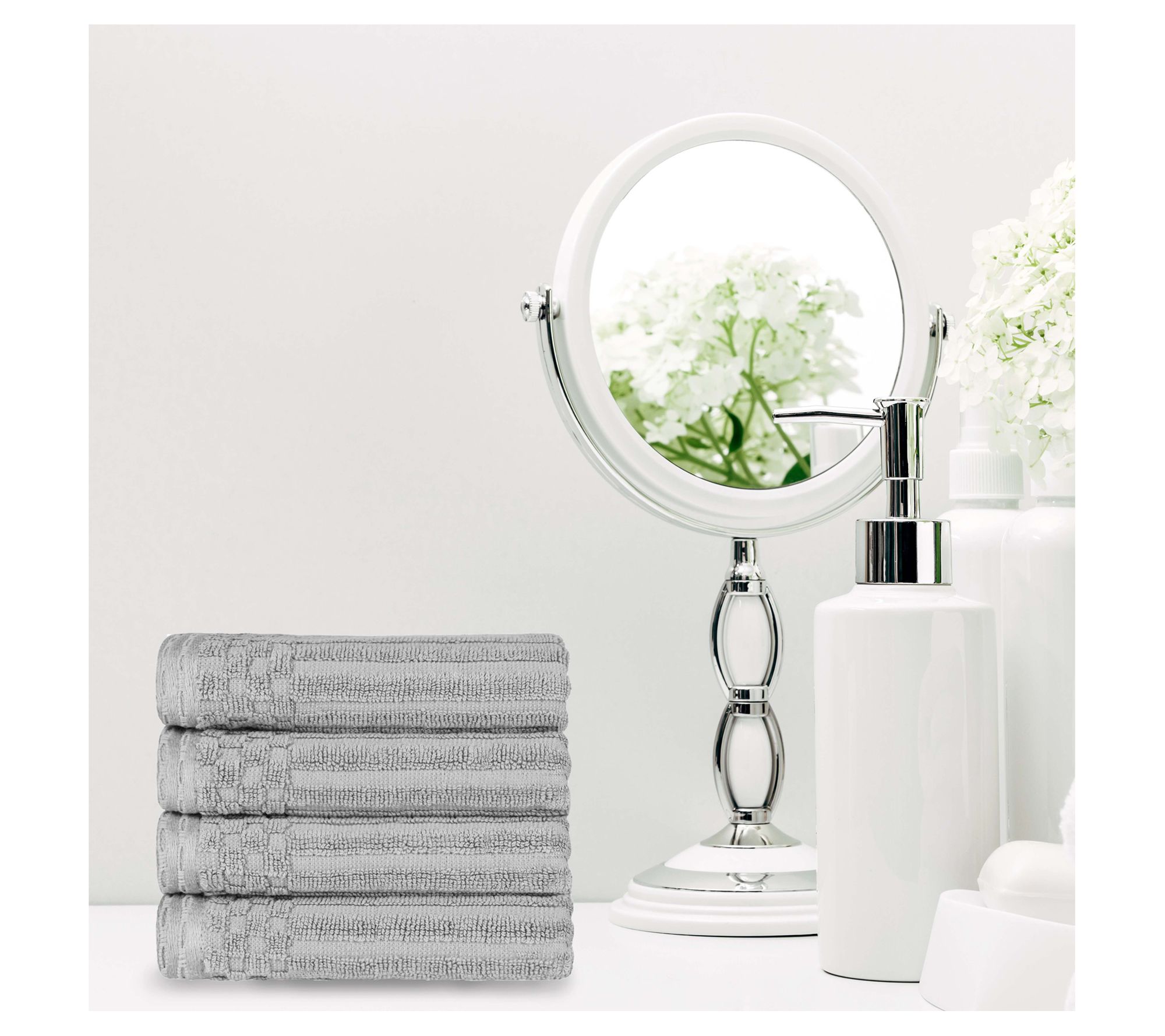 Superior Cotton 4-Piece Absorbent Textured HandTowel Set