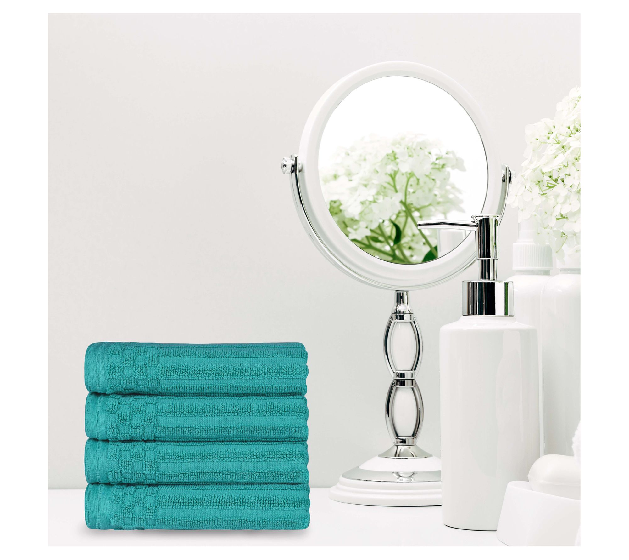 Superior Cotton 4-Piece Absorbent Textured HandTowel Set