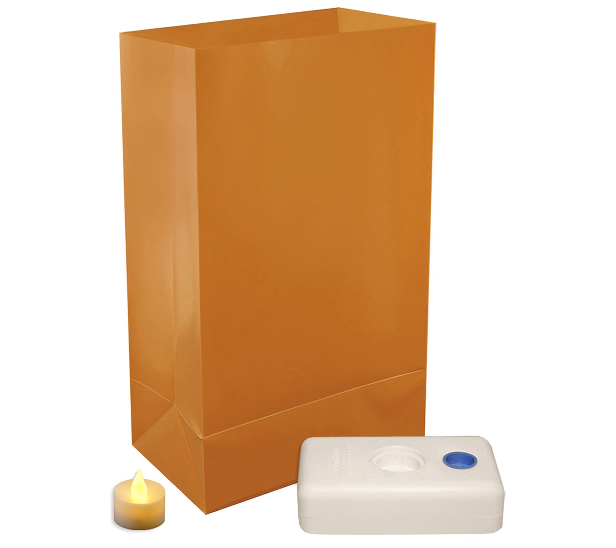 LumaBase Set of 12 Tan Battery Operated LED Luminarias