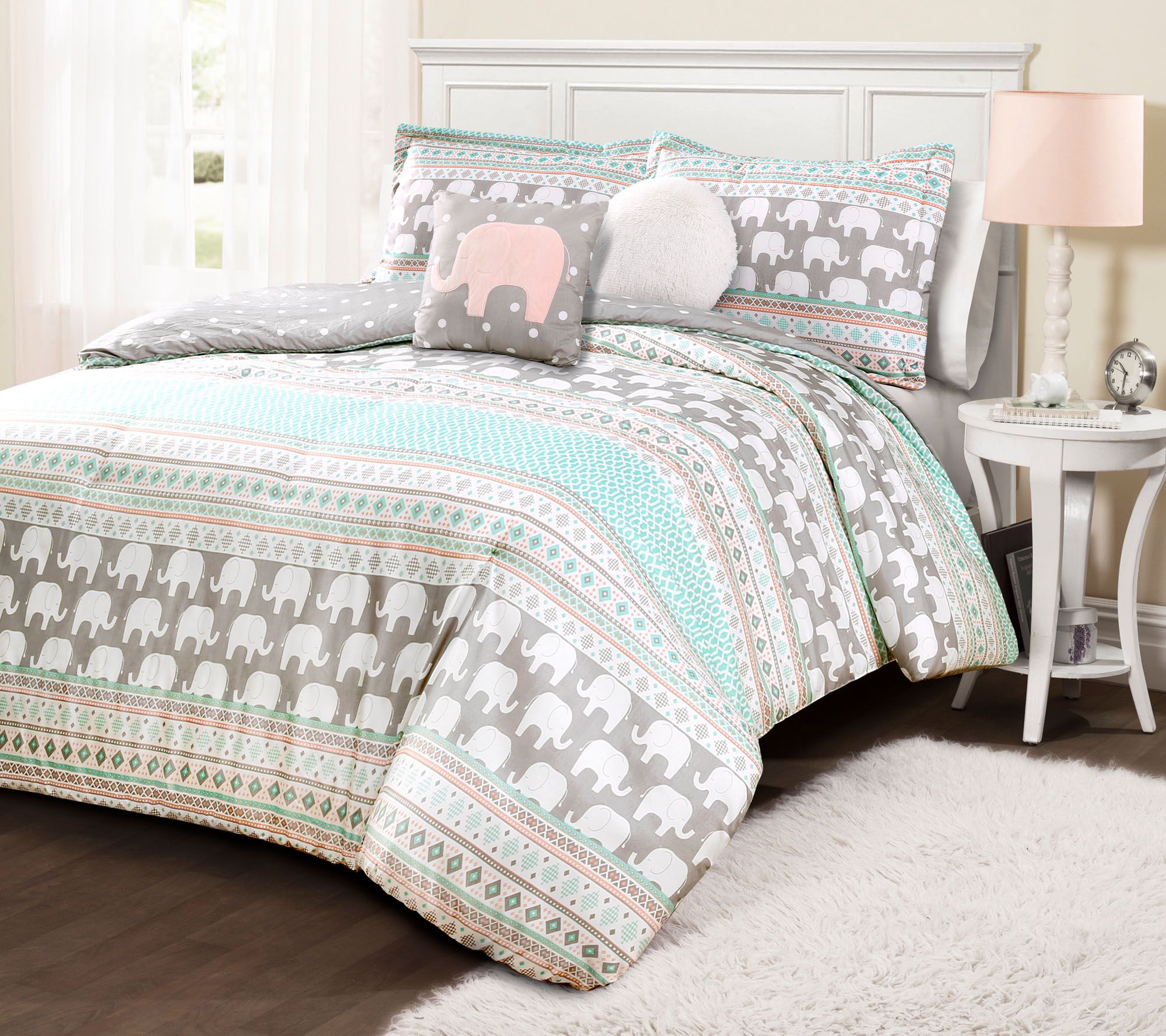 Elephant Stripe 4-Piece Twin Comforter Set by Lush Decor ...