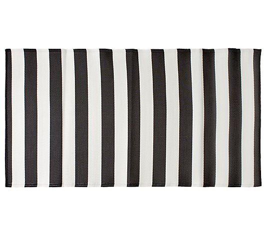 Design Imports 3' x 6' Black & White Striped Runner