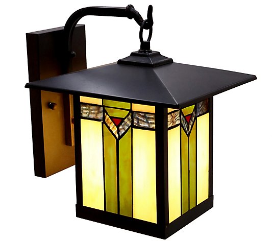 River of Goods 11.75"H Prairie Stained Glass Outdoor Light