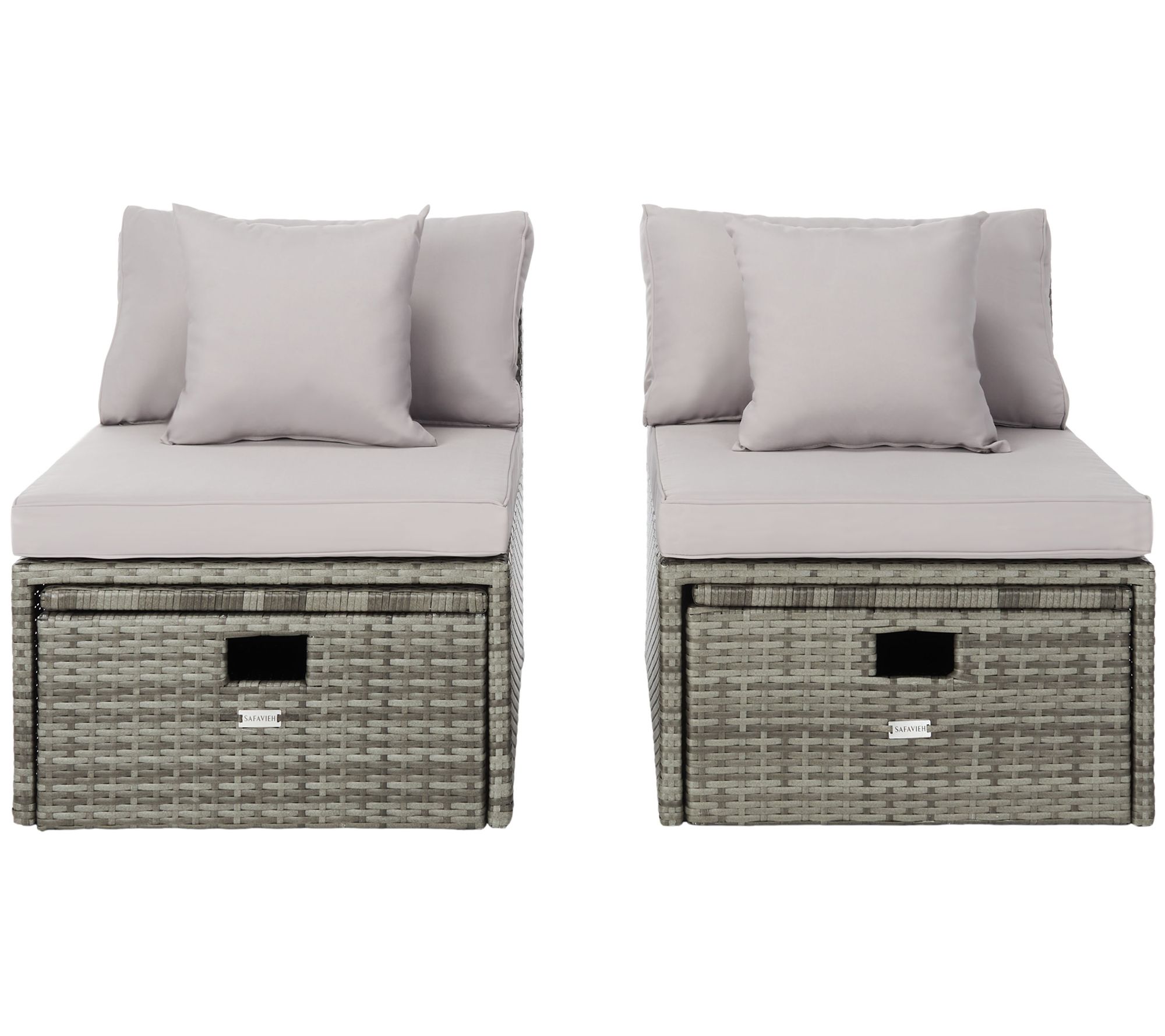 Pramla Outdoor Sette With Ottoman by Safavieh