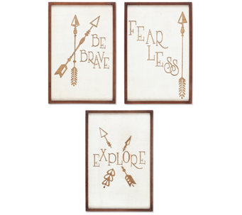 3 Laser Engraved Inspirational Wall Decor by Gerson Co. - H378999