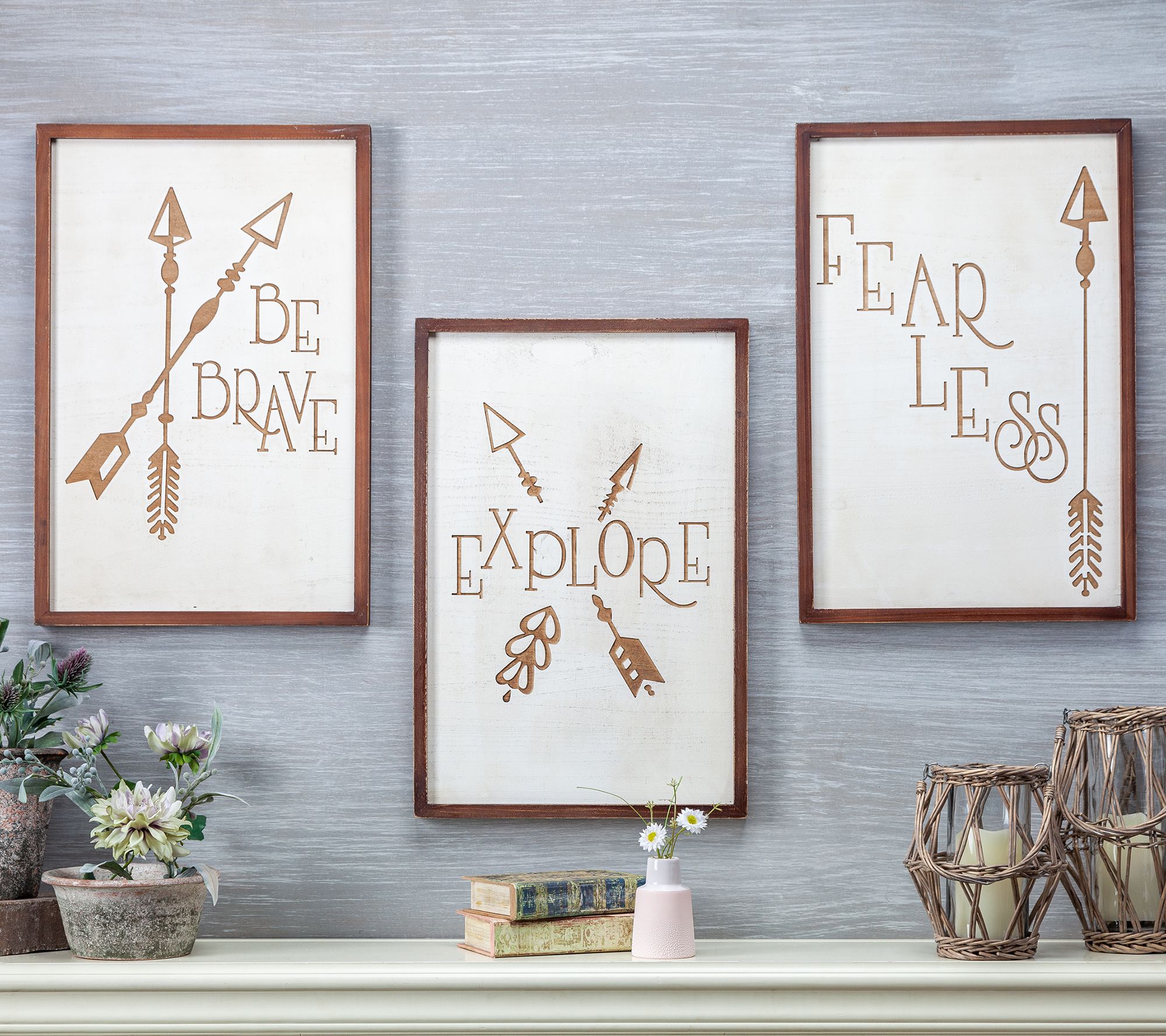 3 Laser Engraved Inspirational Wall Decor by Gerson Co.