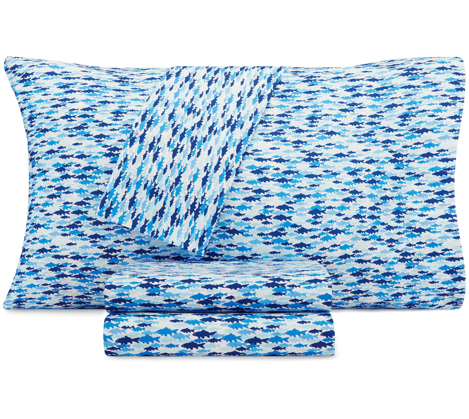 Nautica Kids School of Fish Cotton-Rich Sheet Set - Twin XL - QVC.com