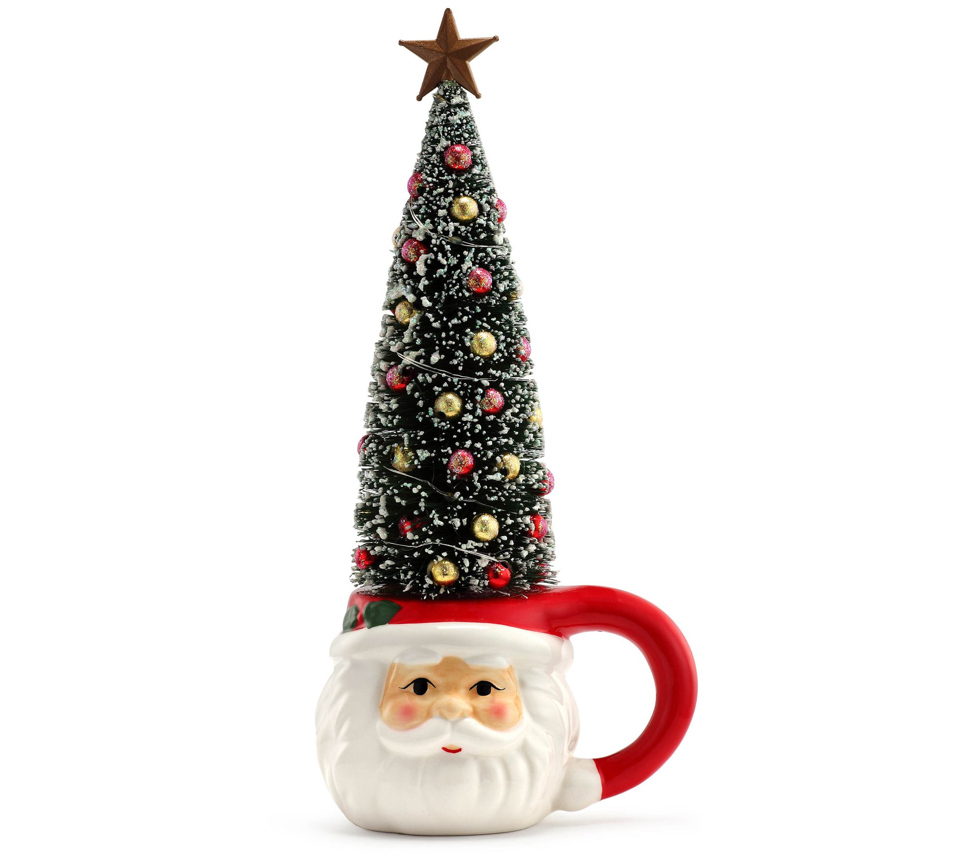 Mr. Christmas Lit Mug with Sisal Tree Santa
