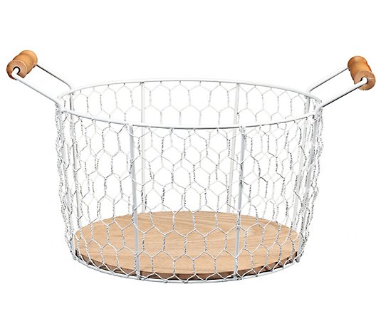 6.25" Chicken Wire Basket w/Handles by Puleo International