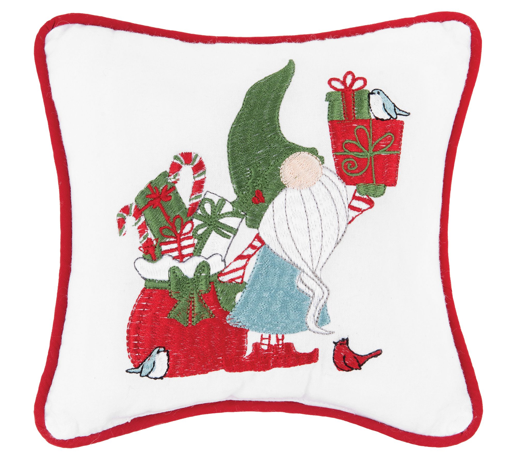 C&F Home Gnome Presents Embroidered Throw Pillo w