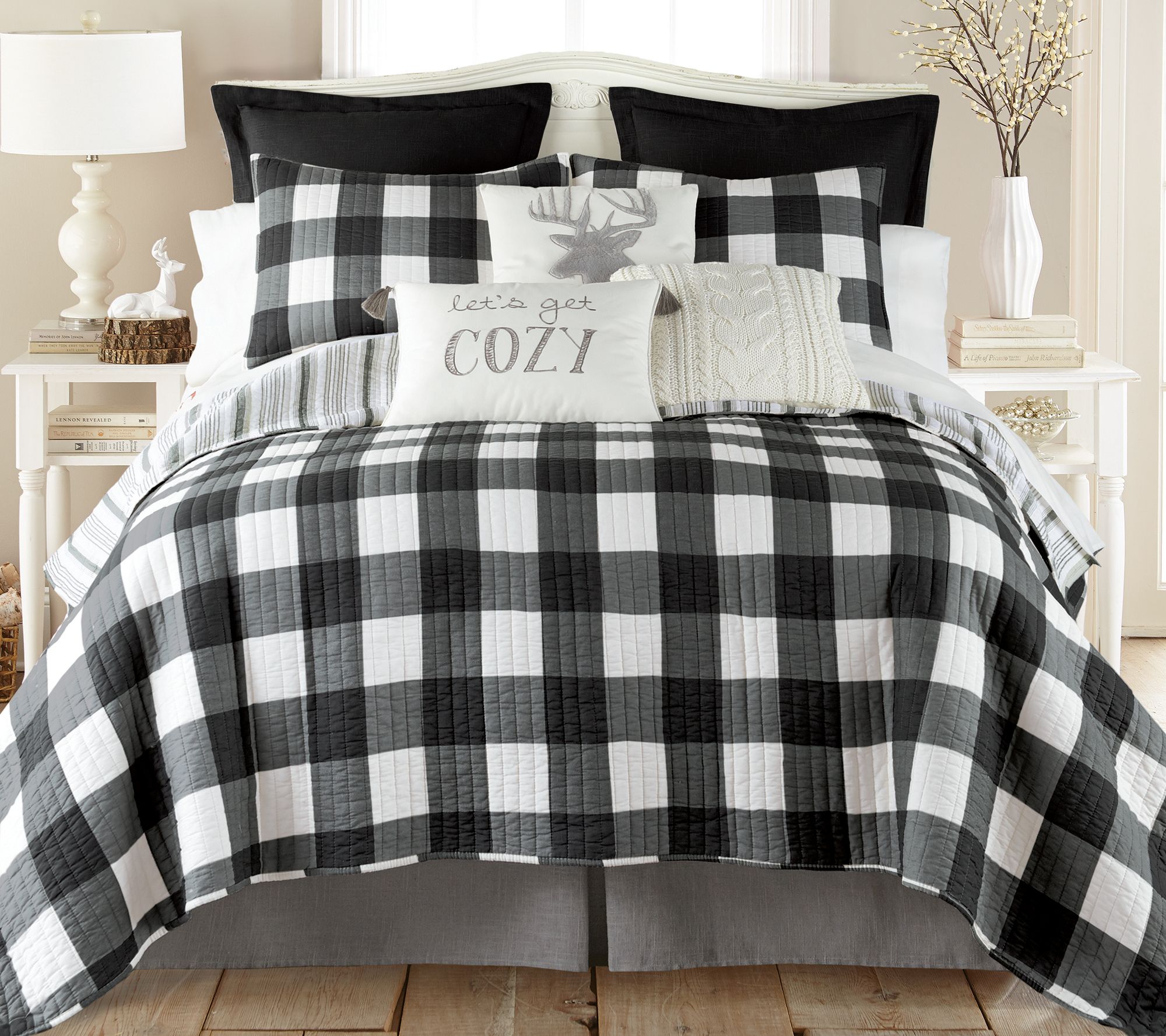 Levtex Home Camden Check 3-Piece Full/Queen Quilt Set