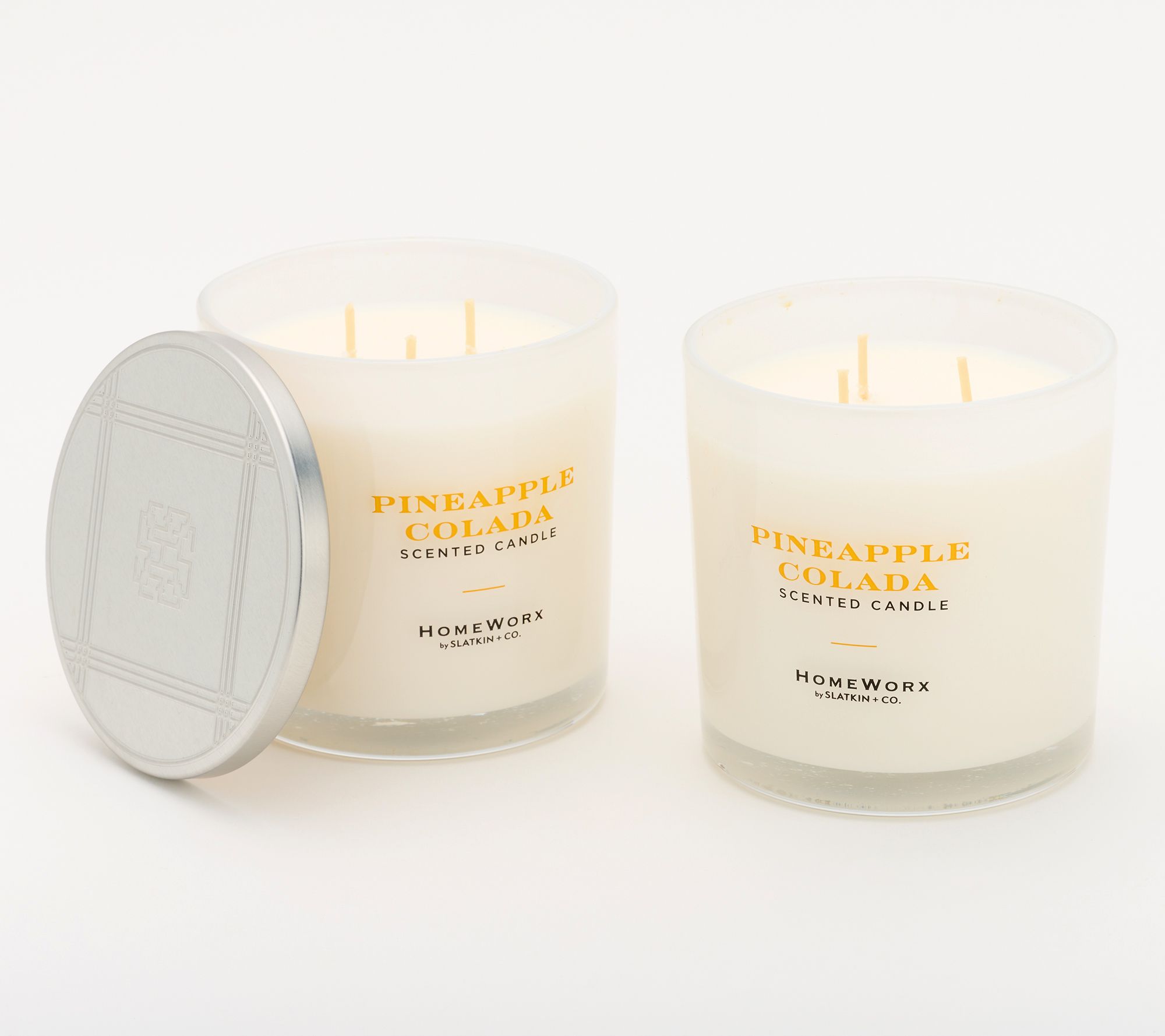 "As Is" HomeWorx by Slatkin & Co. S/2 Pineapple 14oz Candles