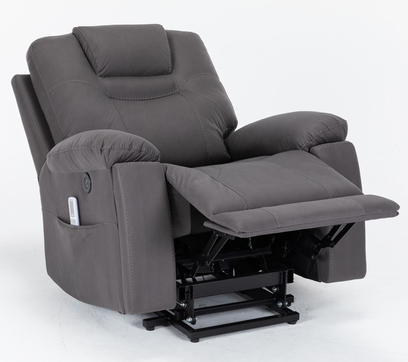 Power Lift Recliner with Massage and Heat - Black Faux Leather - Easy  Medical Store