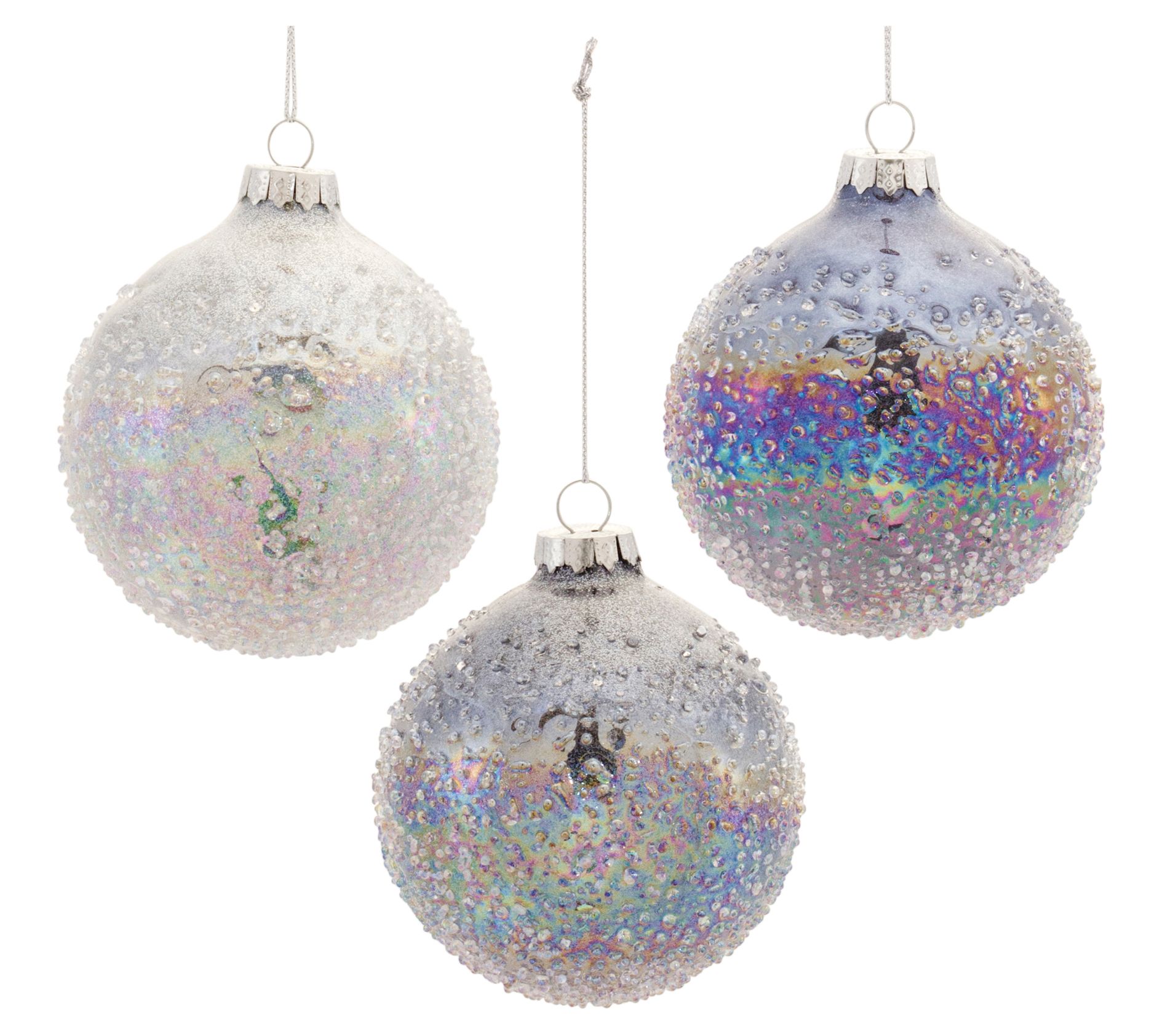 Melrose Glass Irredescent Ball Ornament (Set of12)