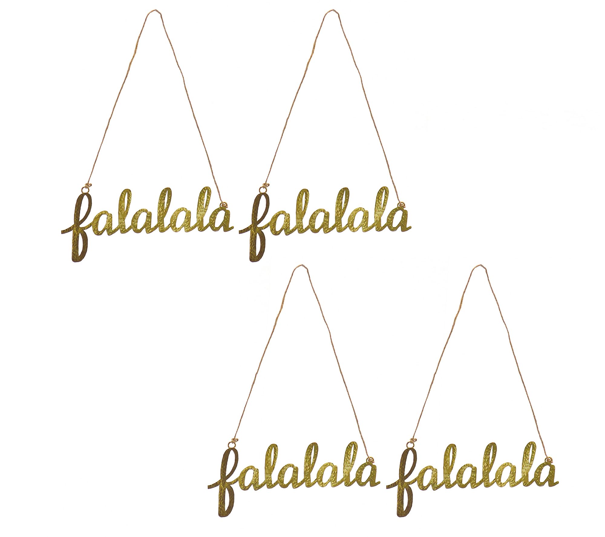 National Tree 9" Set of 4 HGTV Metal Ornament with Gold Finish