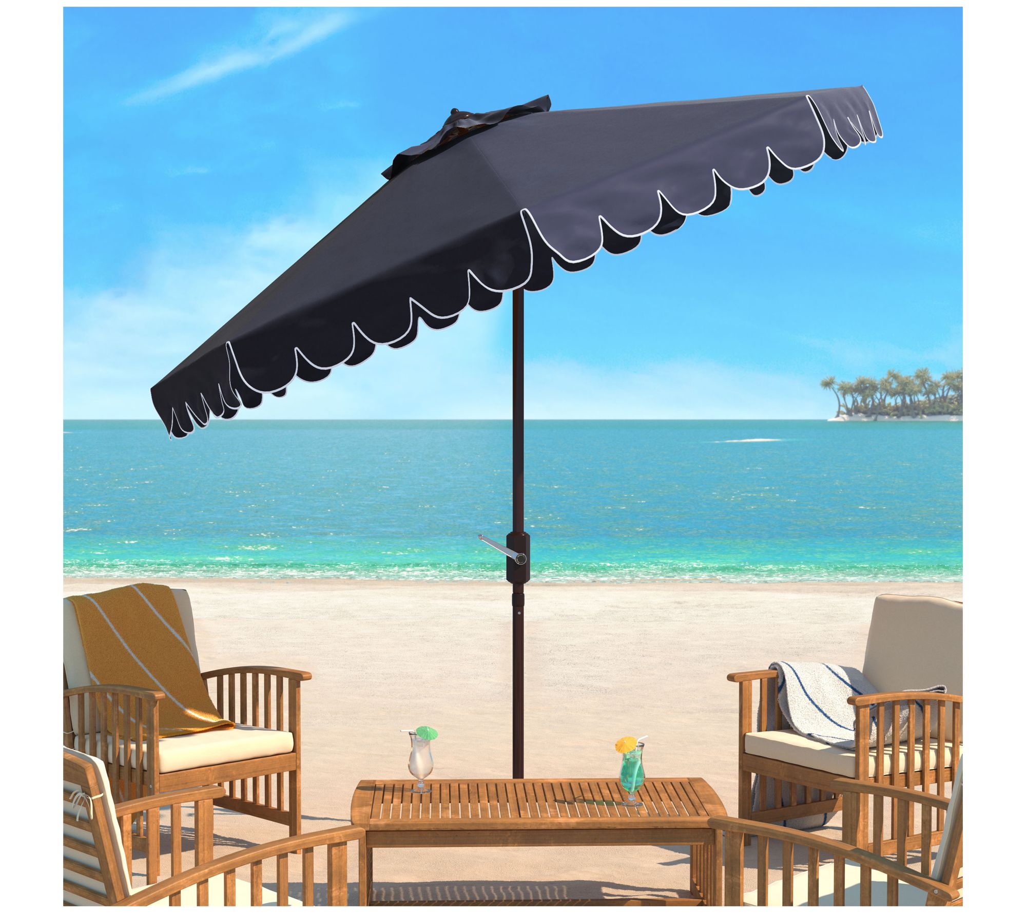 Safavieh Dorinda 9' Crank Umbrella