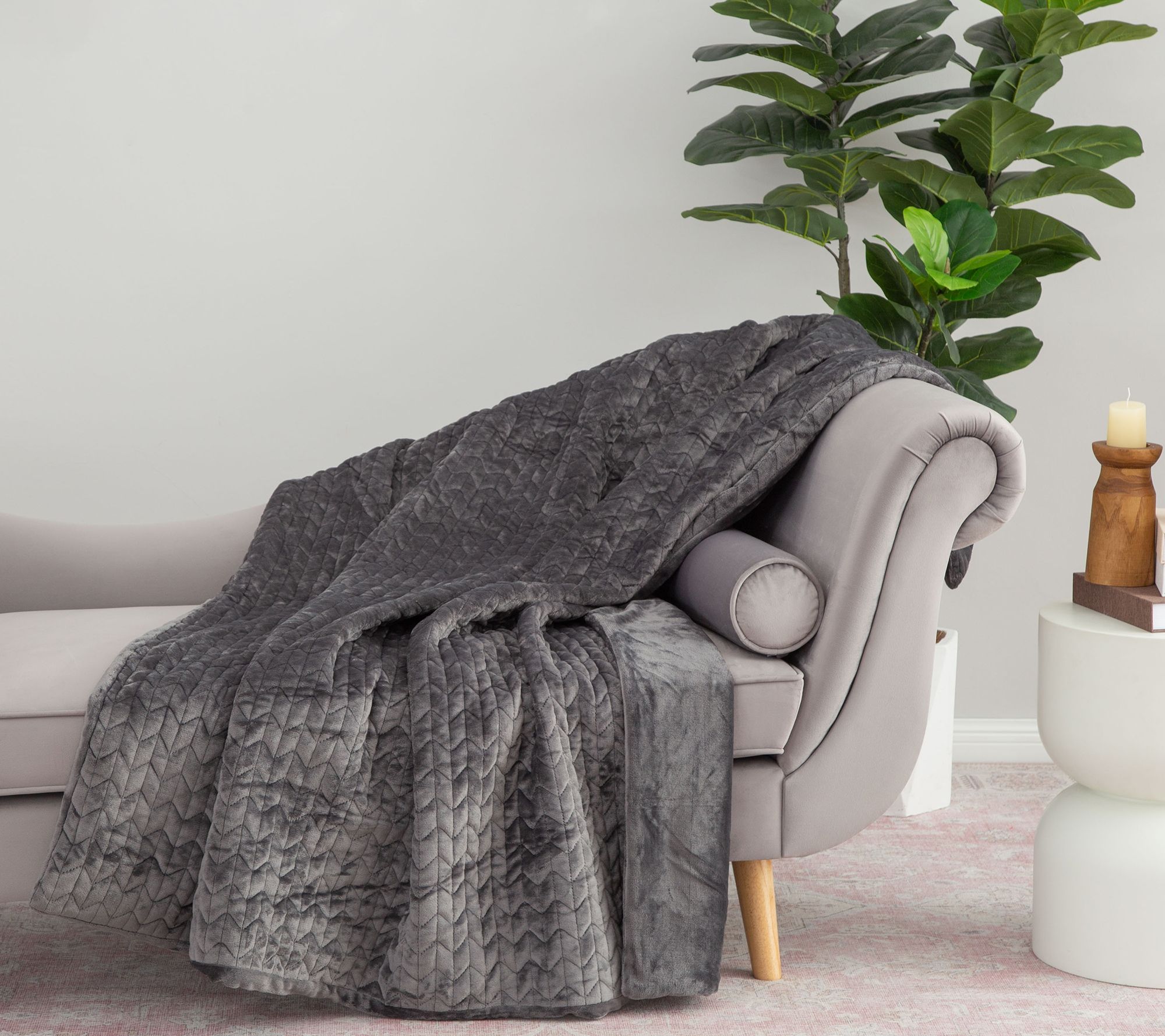 Berkshire Plush Loftmink Cable Braid 60x70 Throw