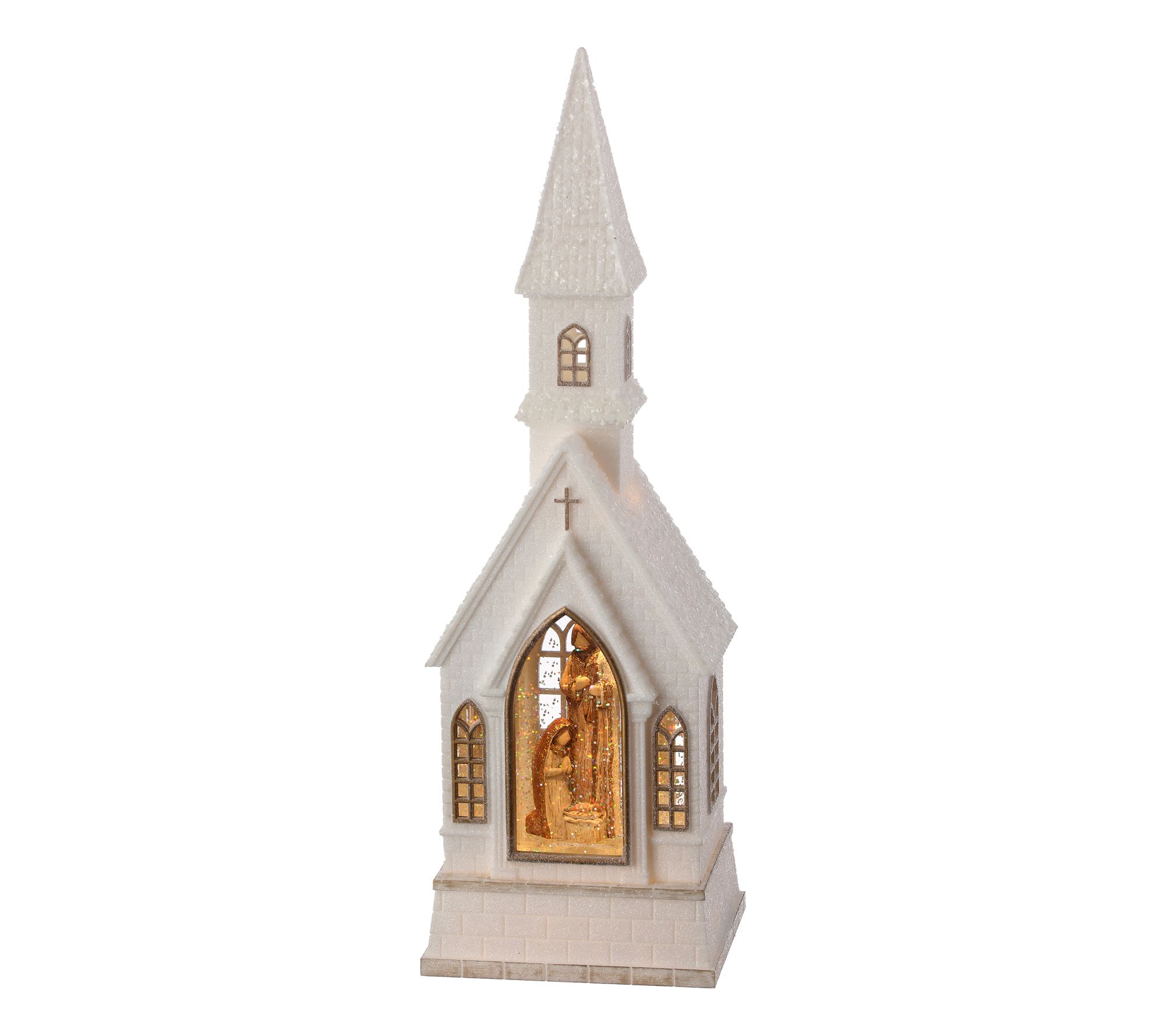 16" LED Church Holy Family Water Globe by Valer ie