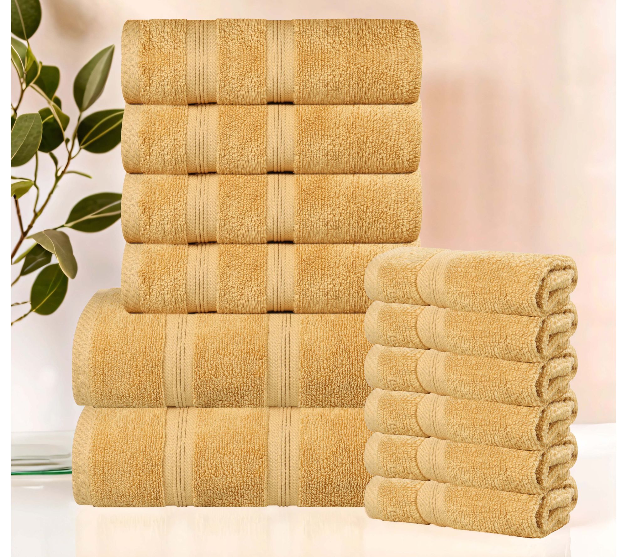 Superior 12-Piece Smart Dry Zero Twist Cotton Towel Set
