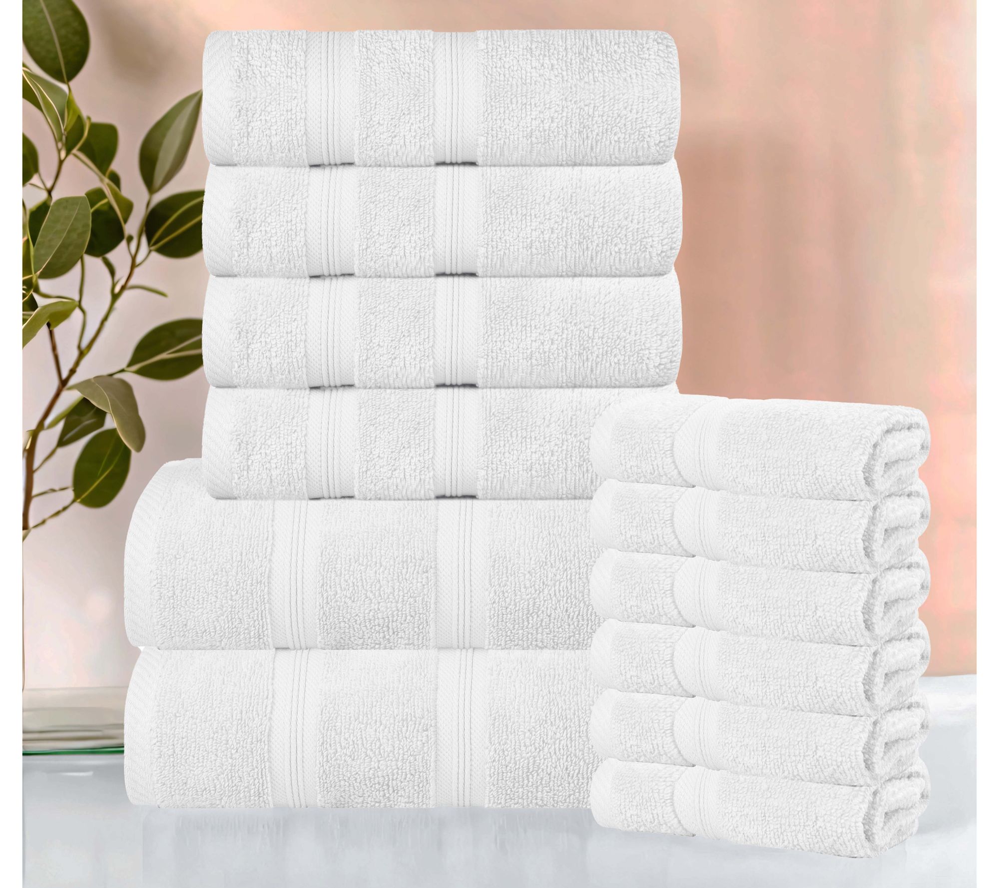 Superior 12-Piece Smart Dry Zero Twist Cotton Towel Set