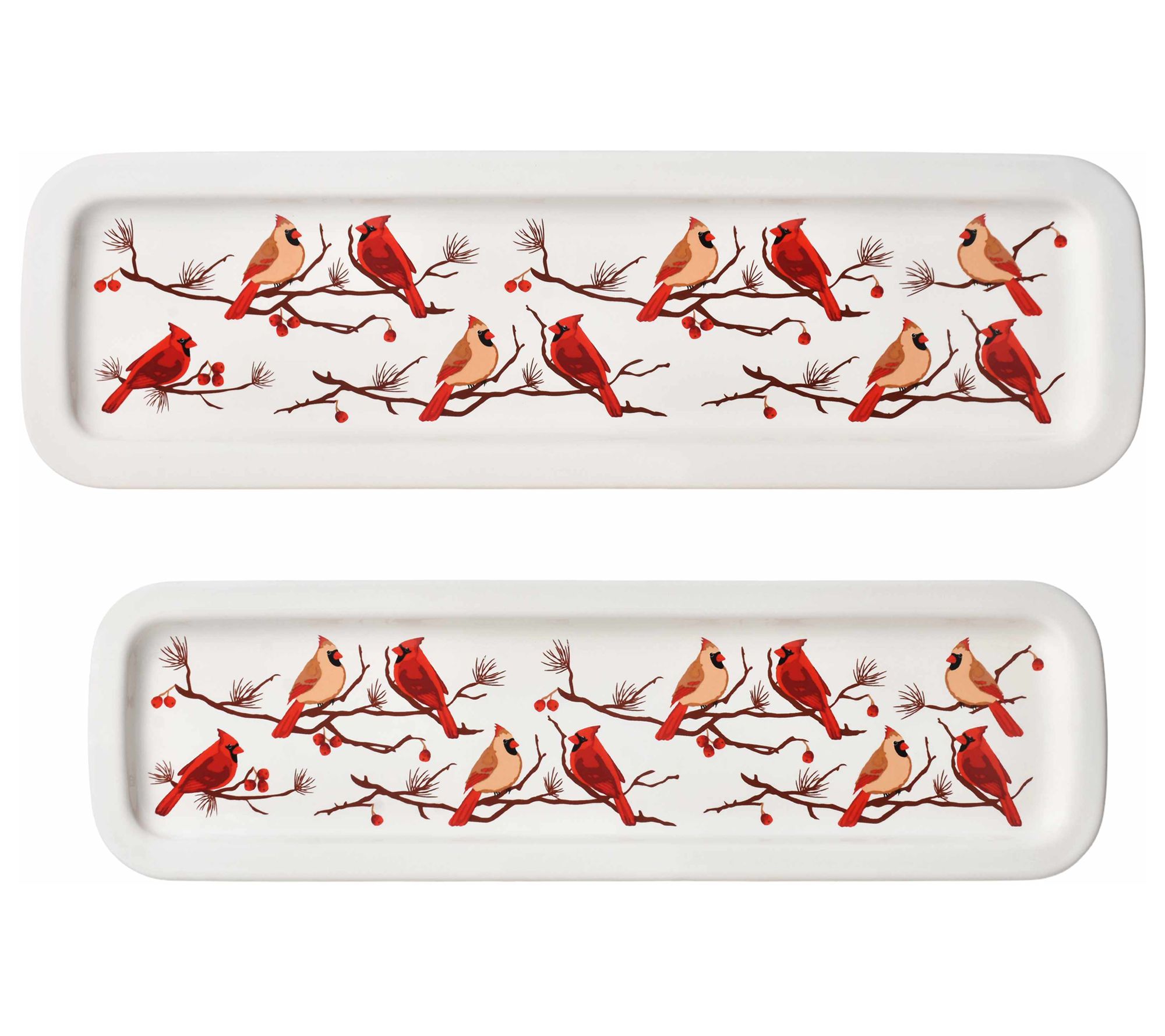 Temp-tations Set of 2 Ceramic Rectangular Platters