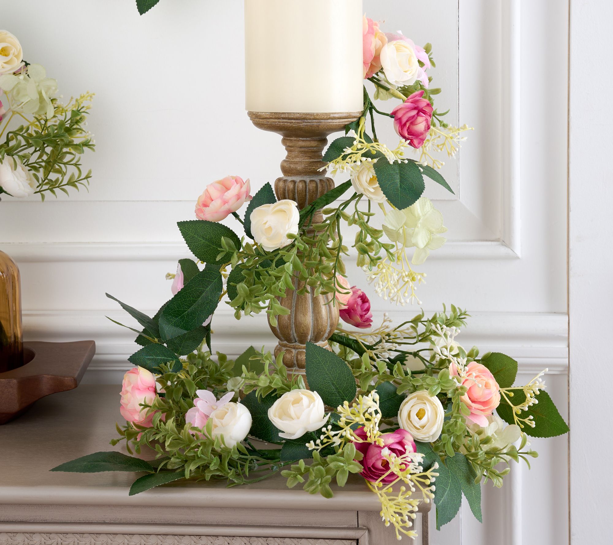 "As Is" 4' Ranunculus and Boxwood Garland by Valerie