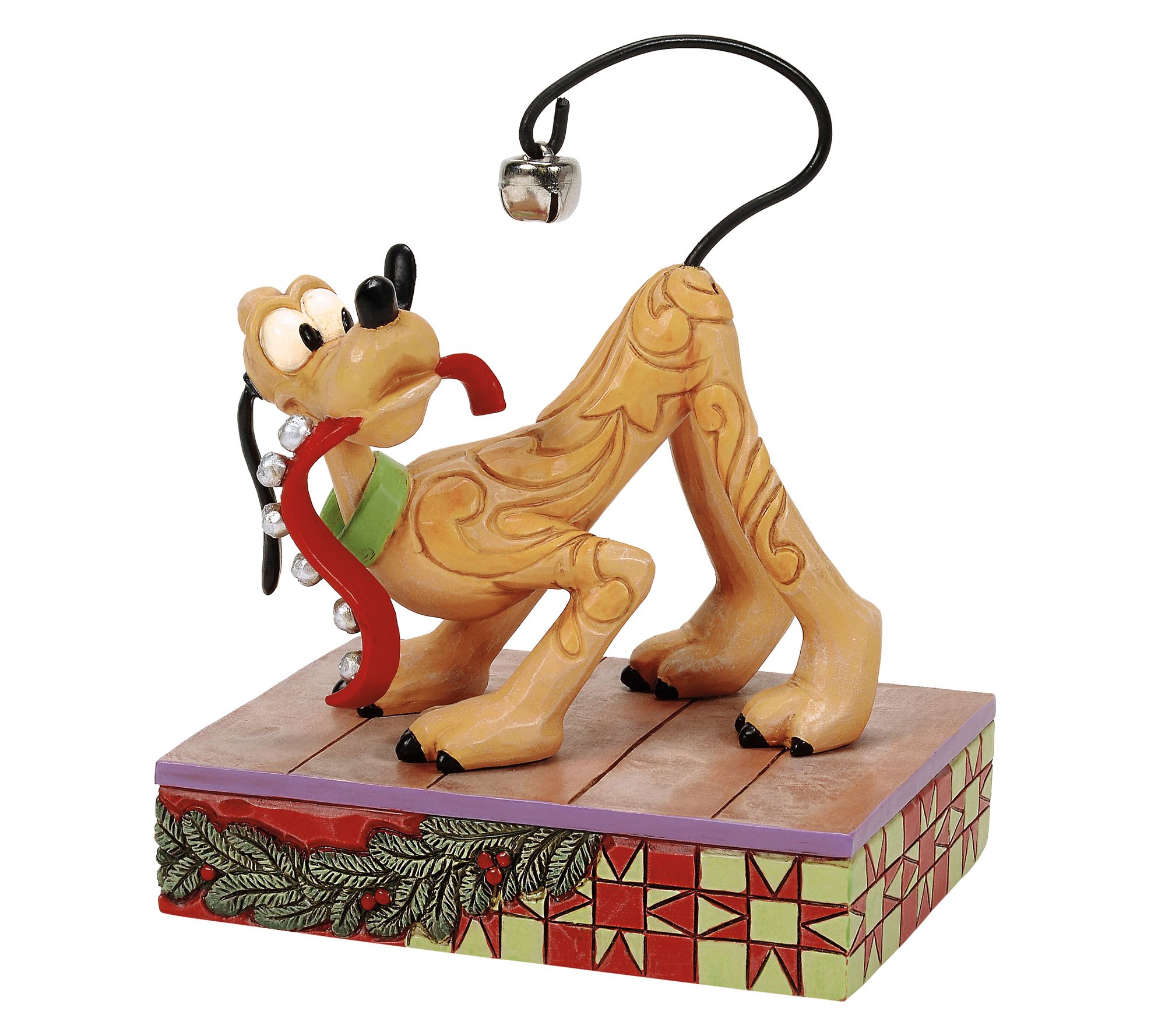 Jim Shore Disney Traditions Pluto Christmas Bell on Tail 5in H