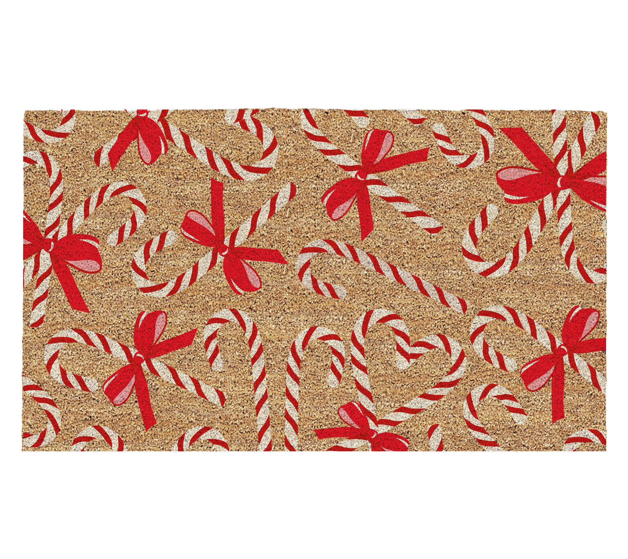 Design Imports Candy Canes & Bows Doormat