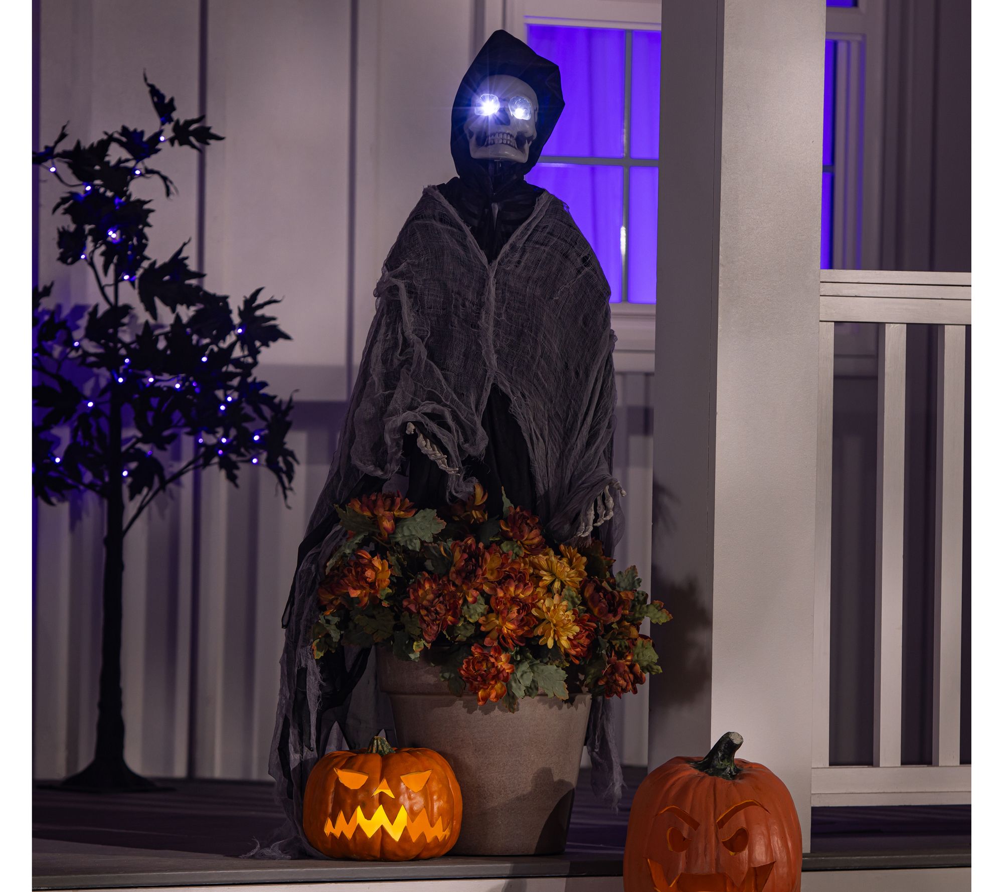  Evergreen LED Skeleton Grim Reaper Garden Stake , 49"H