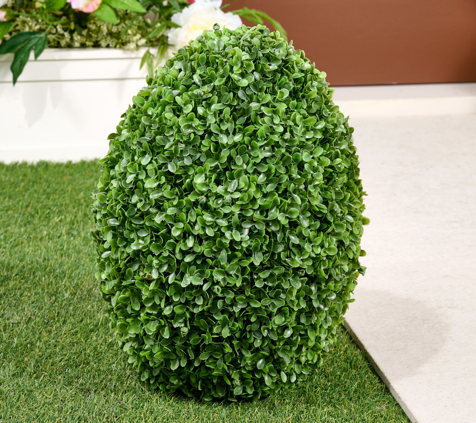 17" Indoor/Outdoor Boxwood Egg with Stake by Valerie