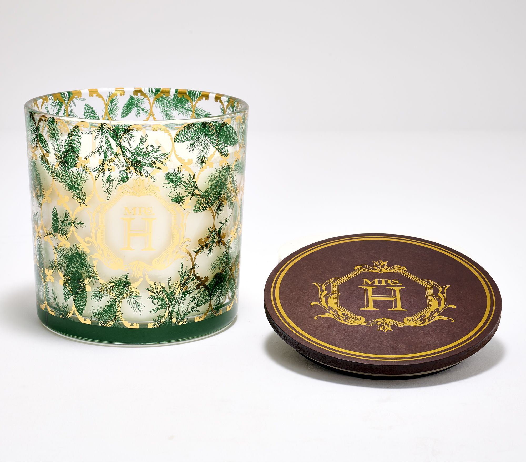 "As Is" Mrs. H by Dee Hilfiger 22oz Spiced Spruce Glass Candle