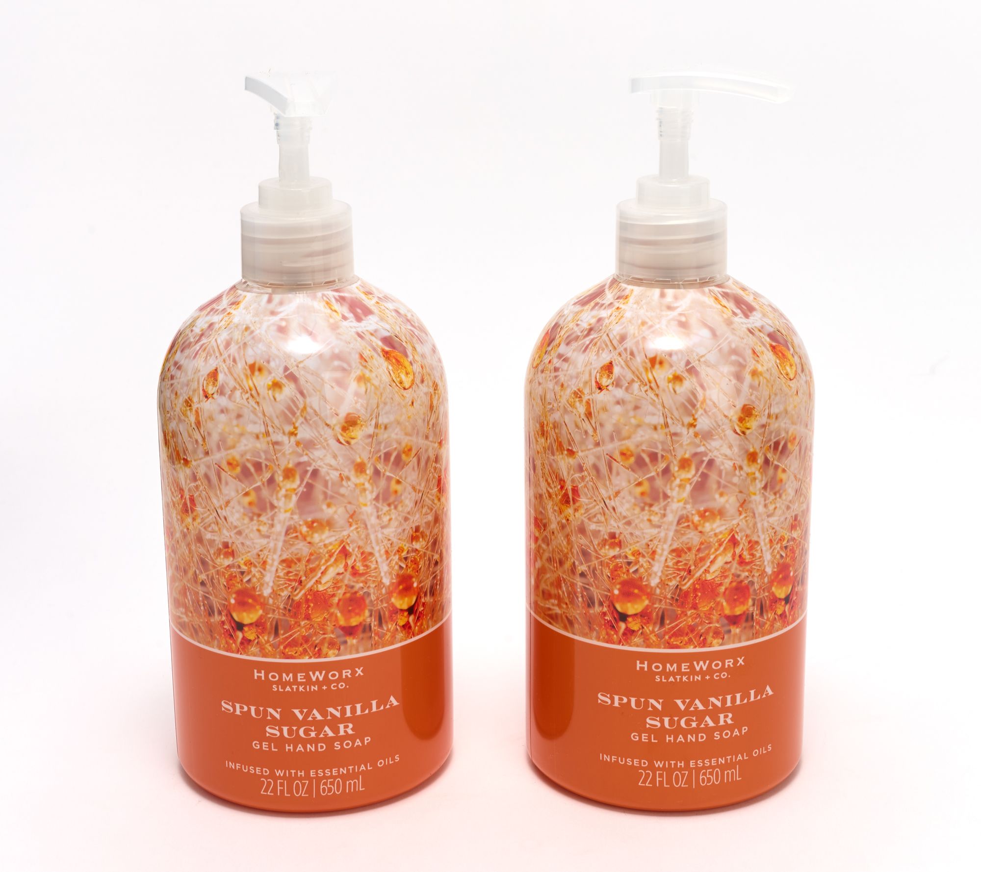 HomeWorx by Slatkin + Co. S/2 22oz Spun Vanilla Sugar Gel Hand Soap