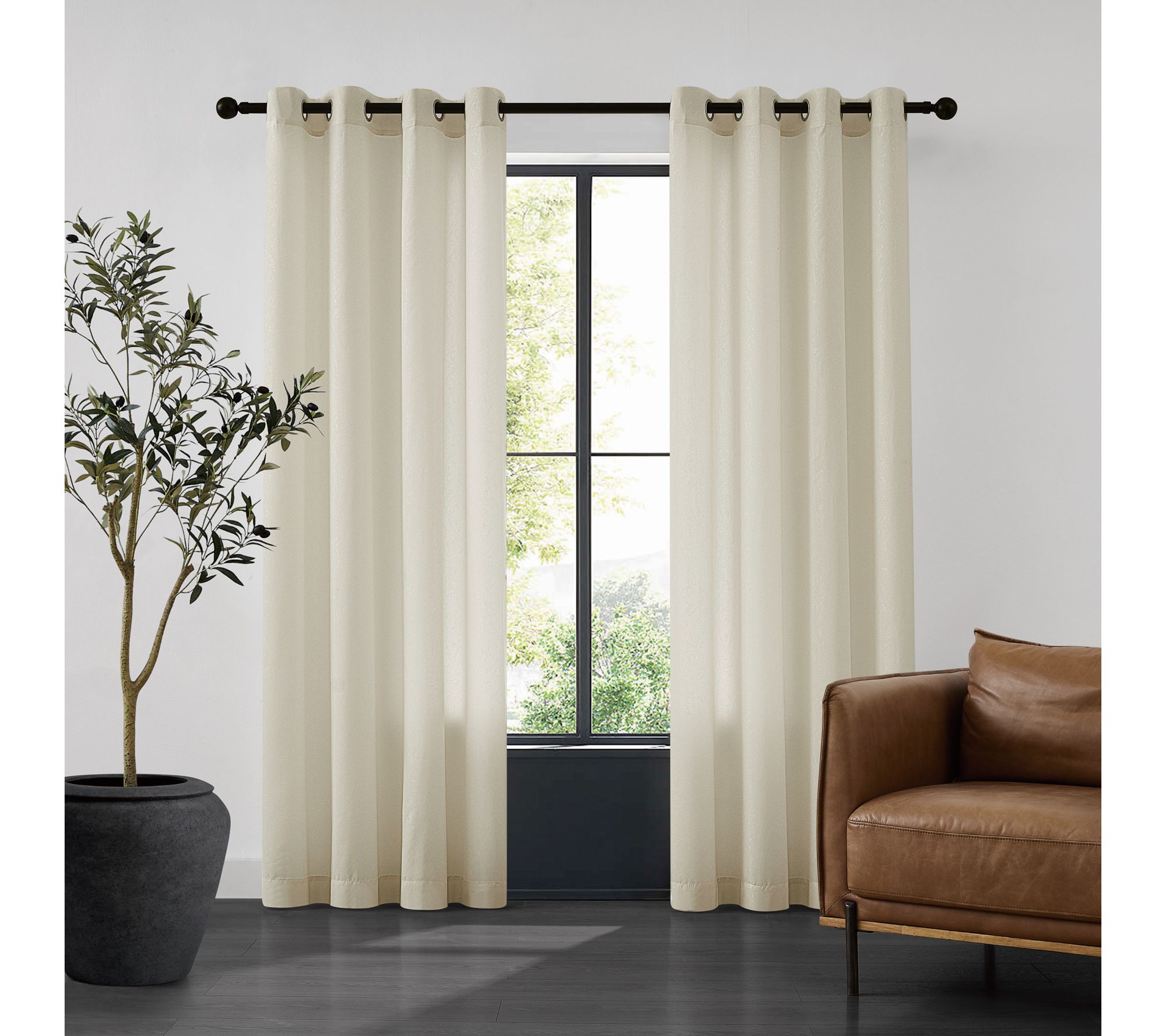 Sheer Barrier Embossed Privacy 52x84 Grommet Panel Pair