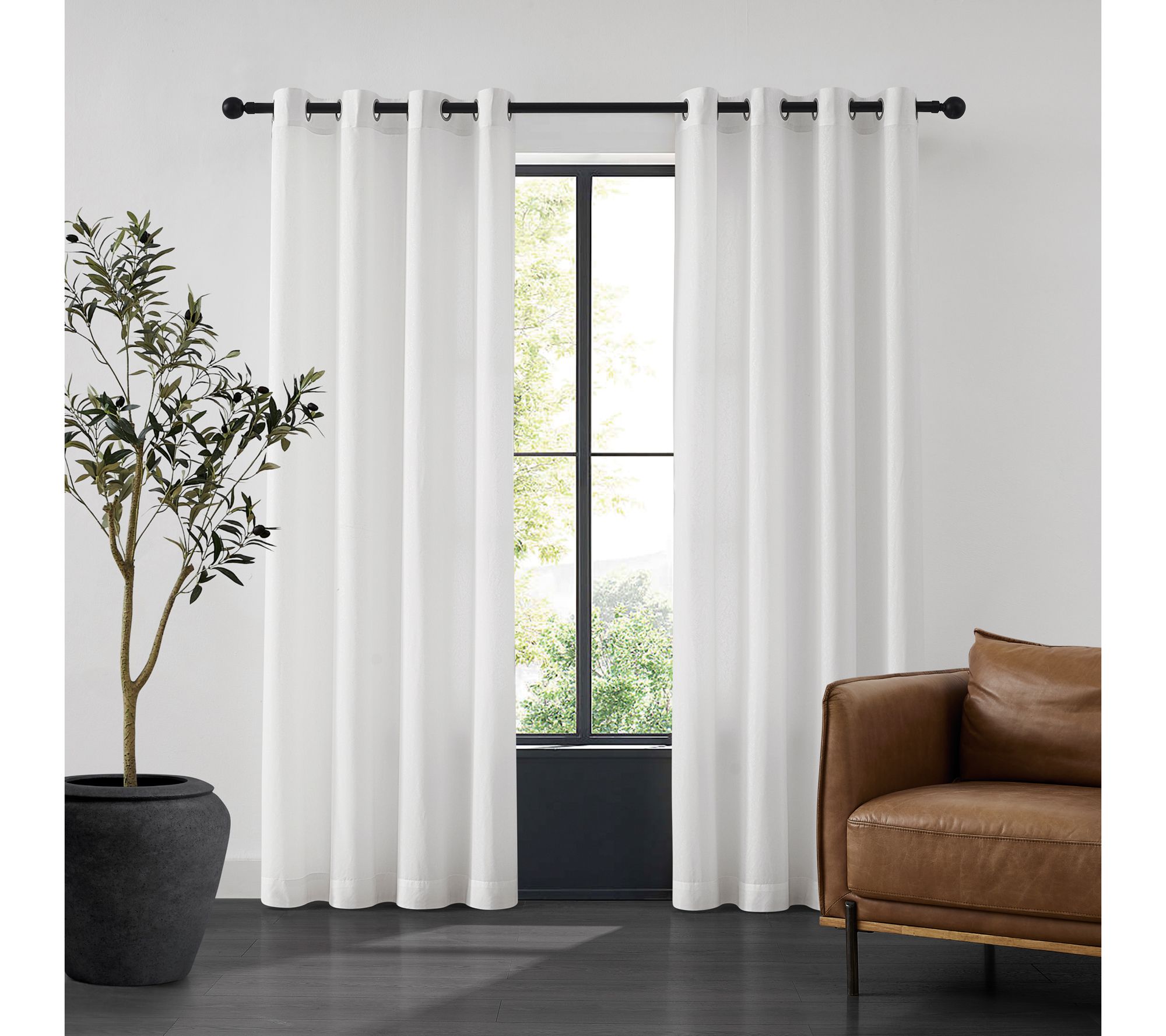 Sheer Barrier Embossed Privacy 52x84 Grommet Panel Pair