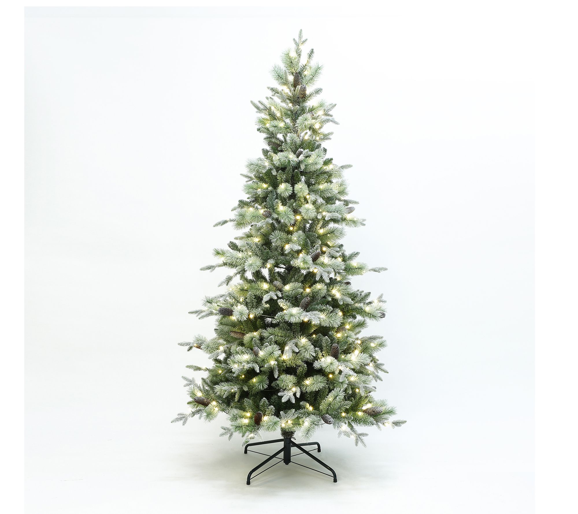 LuxenHome 7.5Ft Artificial Frosted Tree w/ 10 Light Modes