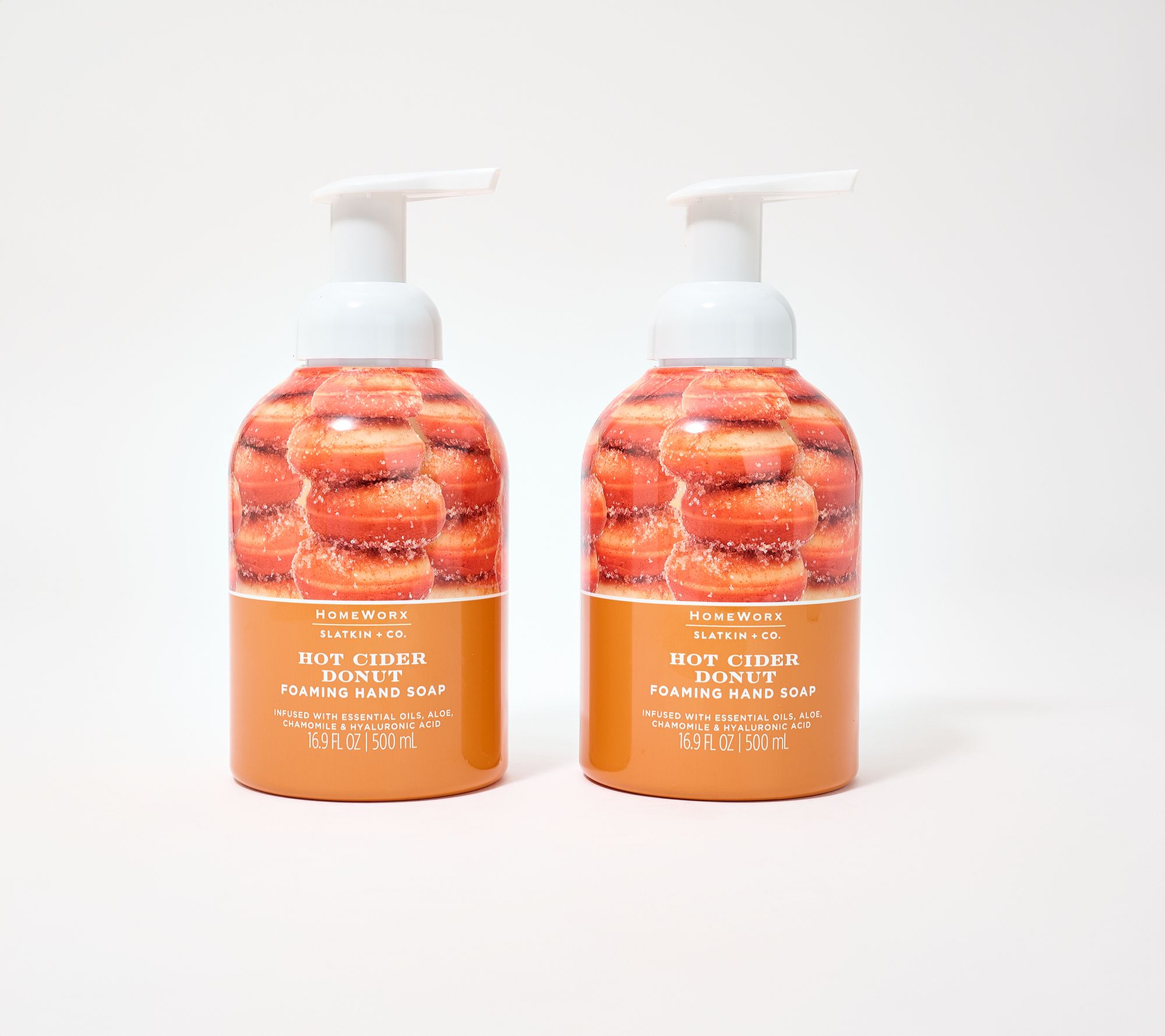 HomeWorx by Slatkin + Co. S/2 17oz Hot Cider Donut Foam Hand Soaps