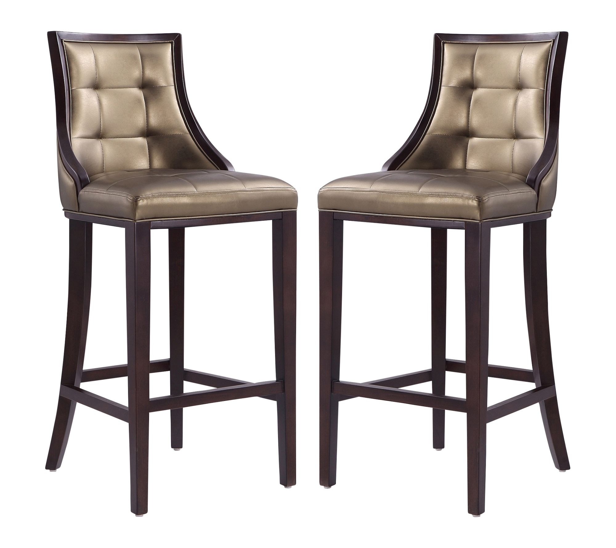 Manhattan Comfort Fifth Avenue Wood Barstool -Set of 2